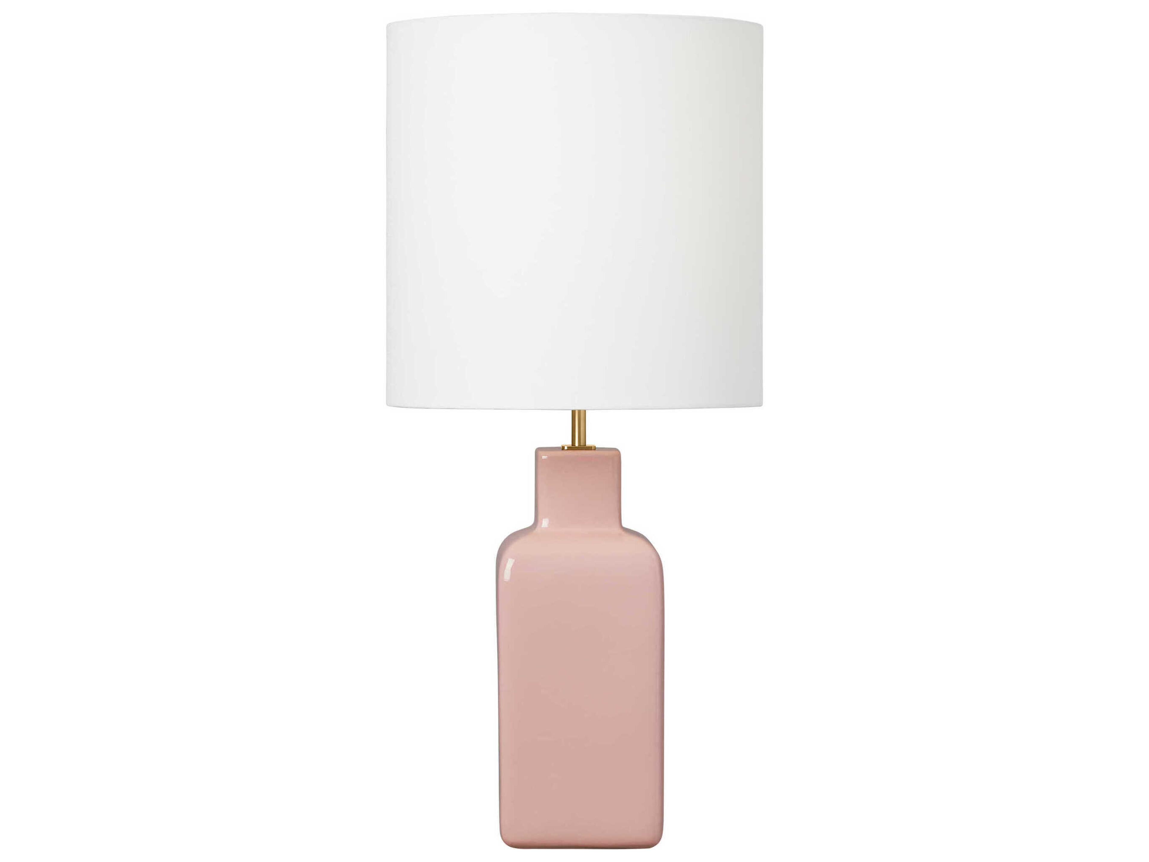 Visual Comfort Studio Anderson Rose White Linen Pink Buffet Lamp