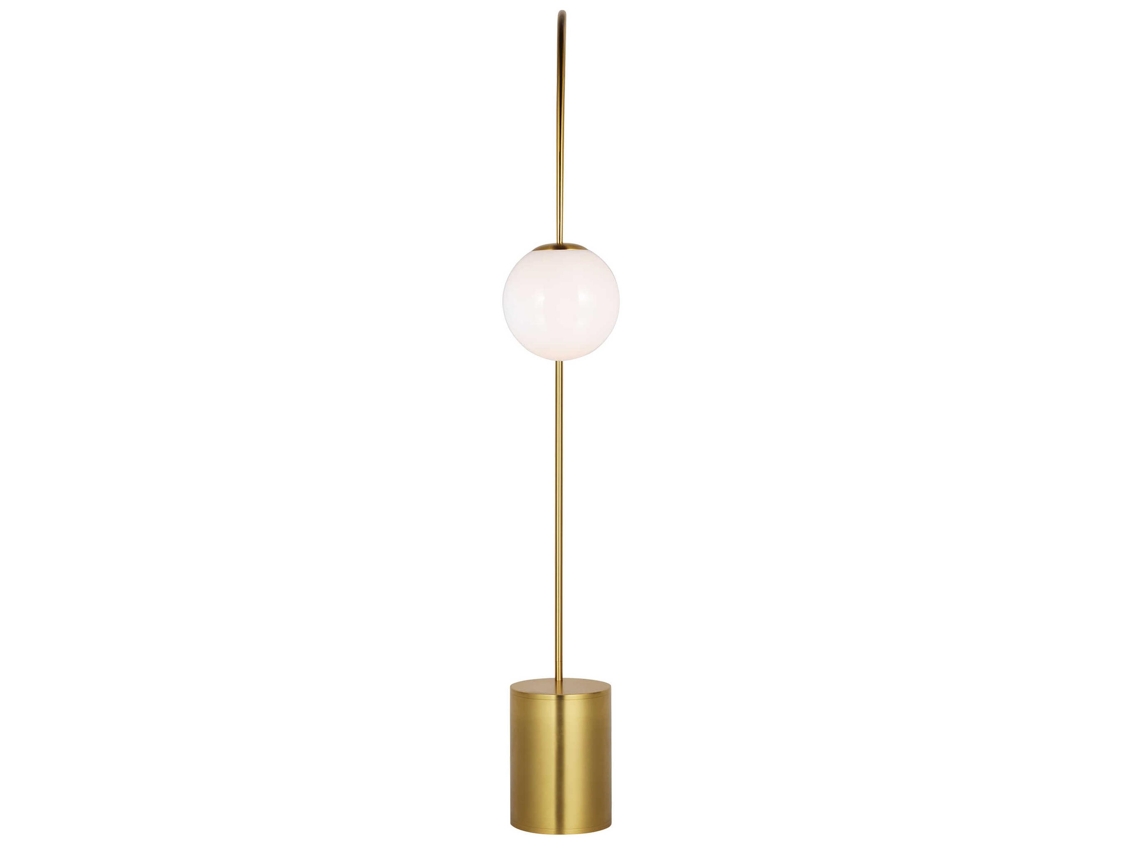 Visual Comfort Studio Noemie Burnished Brass Milk Glass Floor Lamp