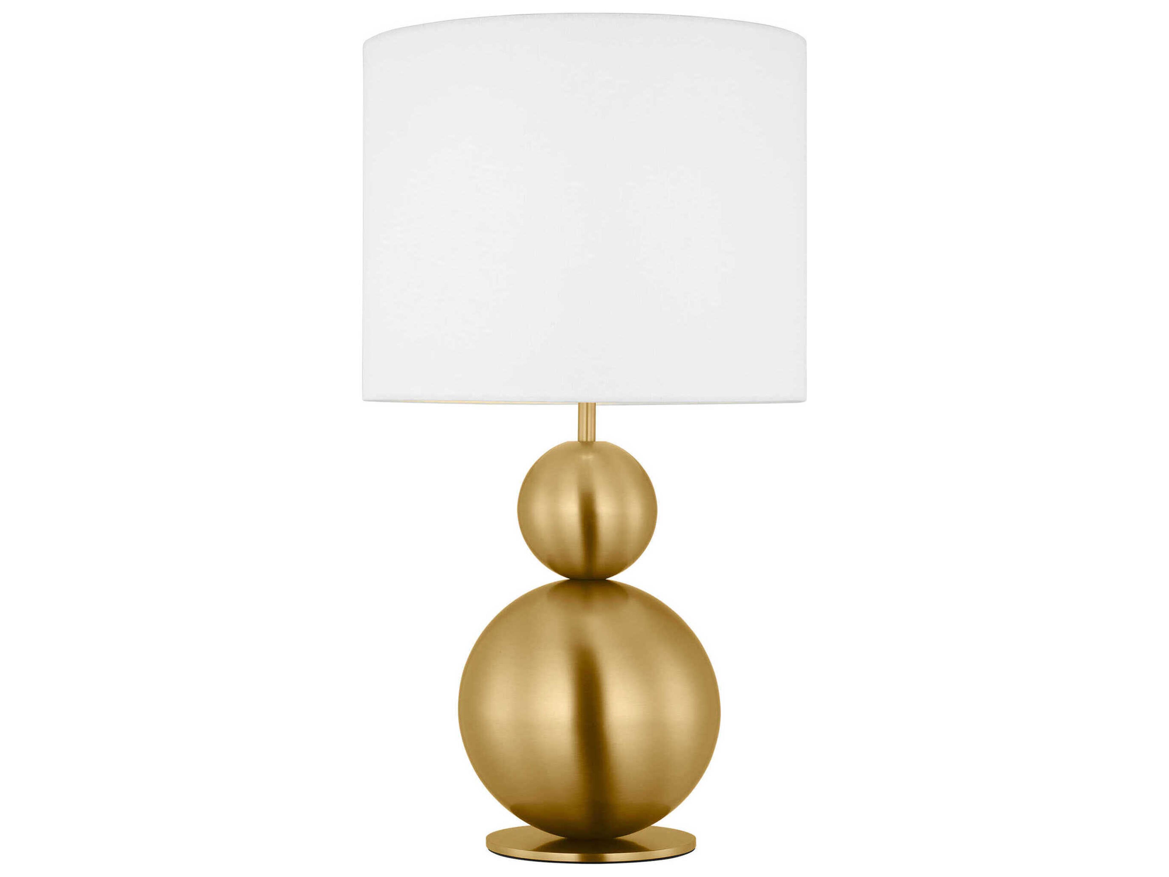 Visual Comfort Studio Suki Burnished Brass White Linen Table Lamp