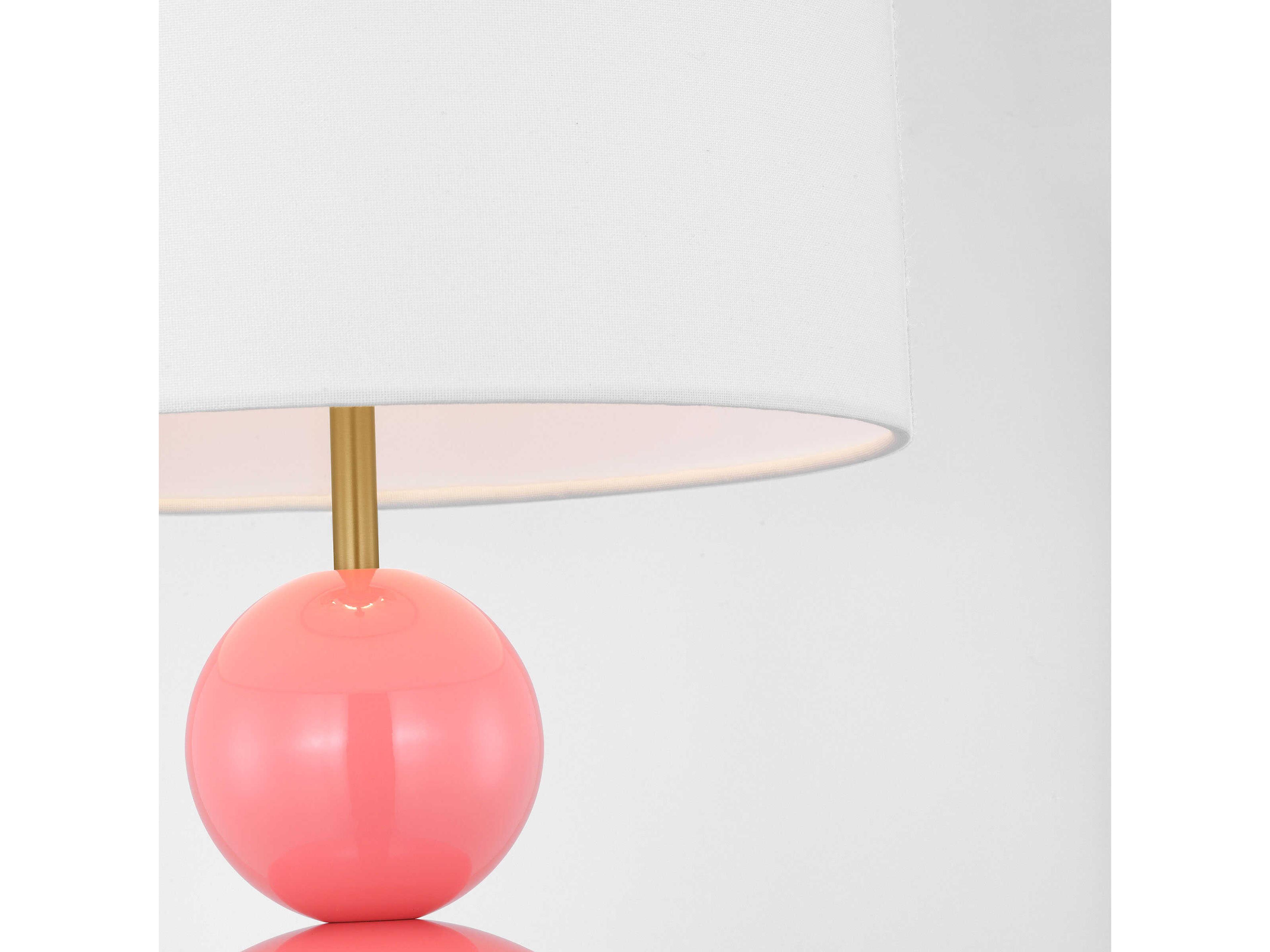 Visual Comfort Studio Suki Coral White Linen Pink Table Lamp