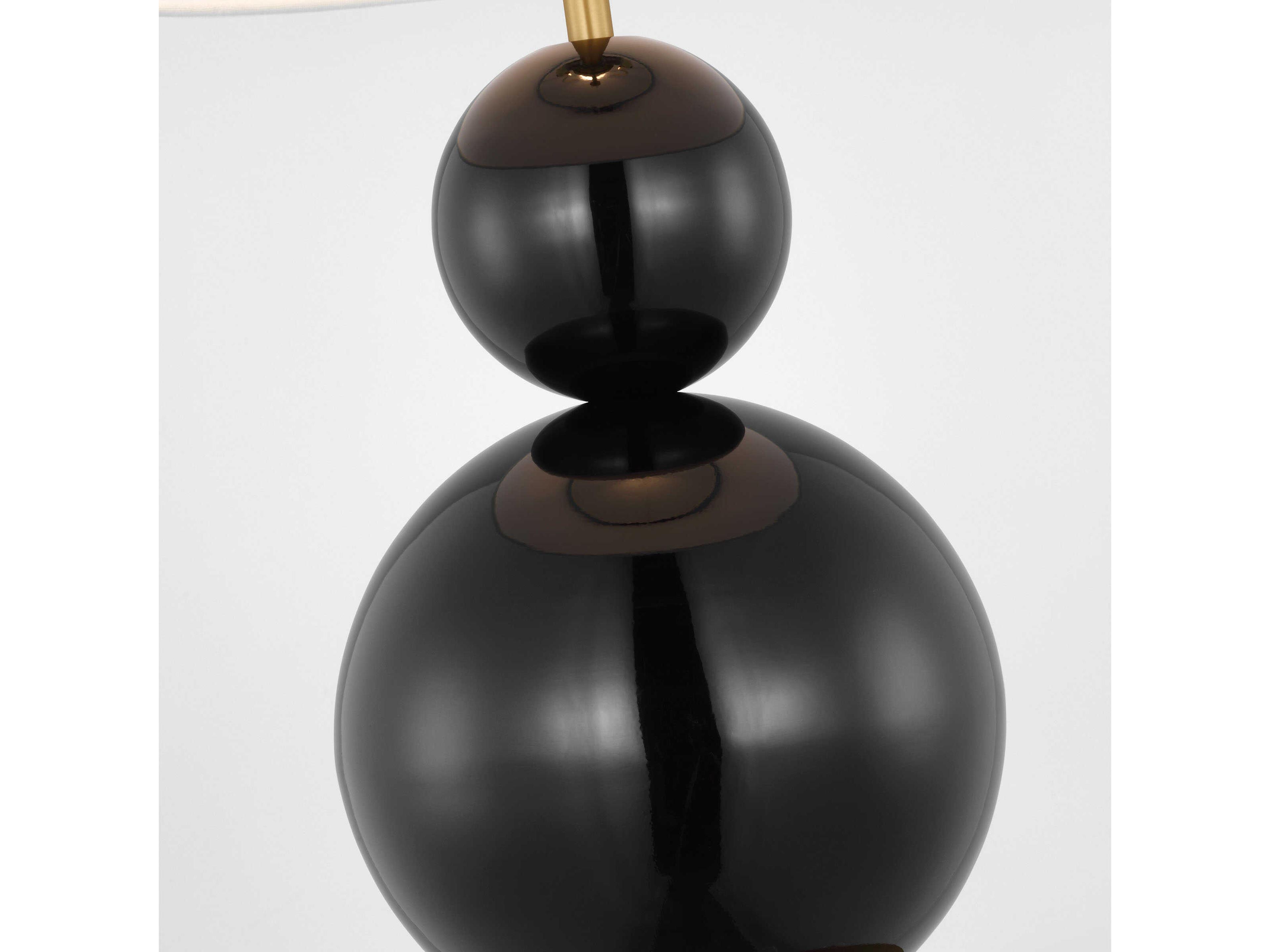 Visual Comfort Studio Suki Gloss Black White Linen Table Lamp