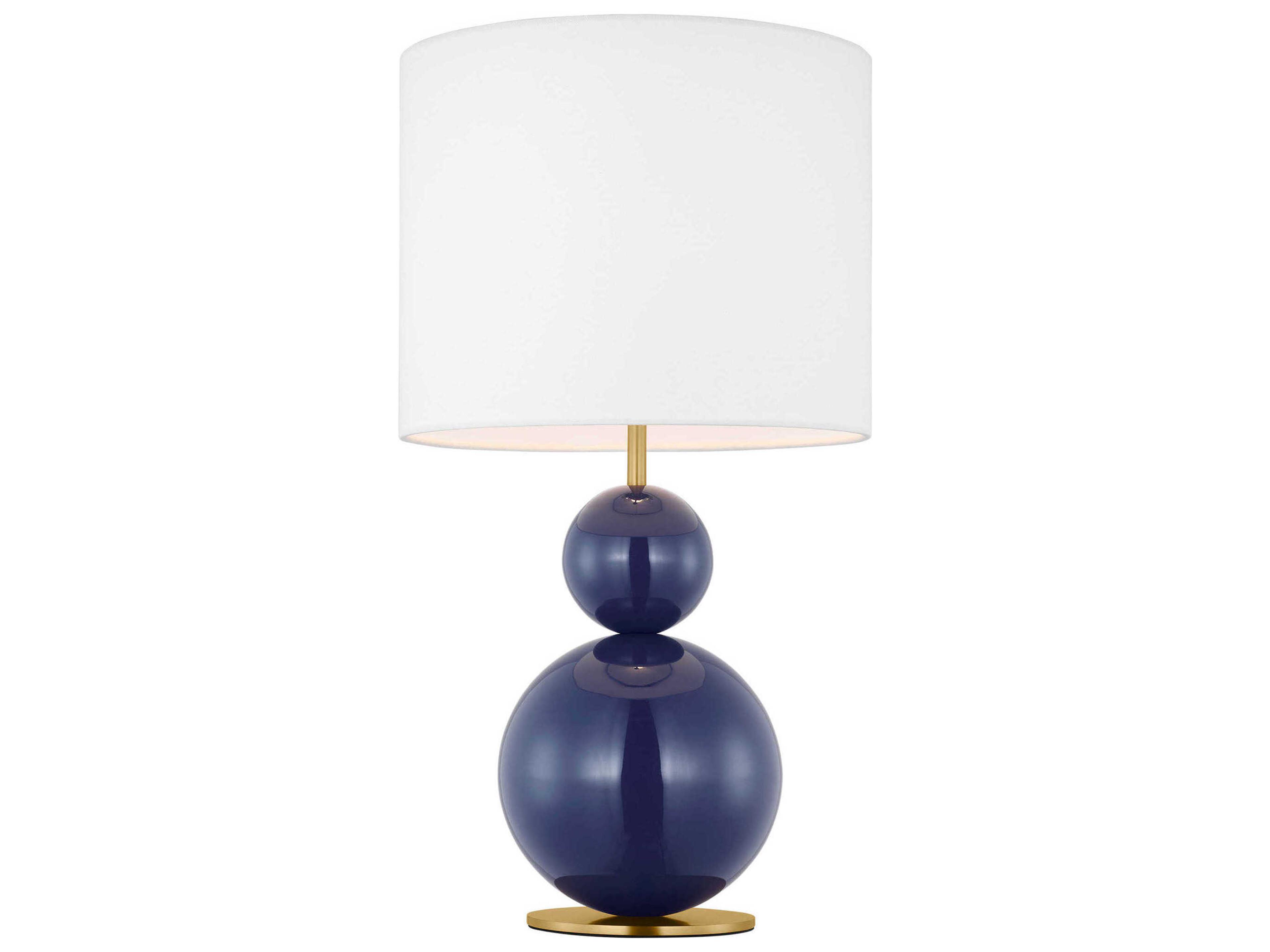 Suki Table Lamp Navy White Linen Shade