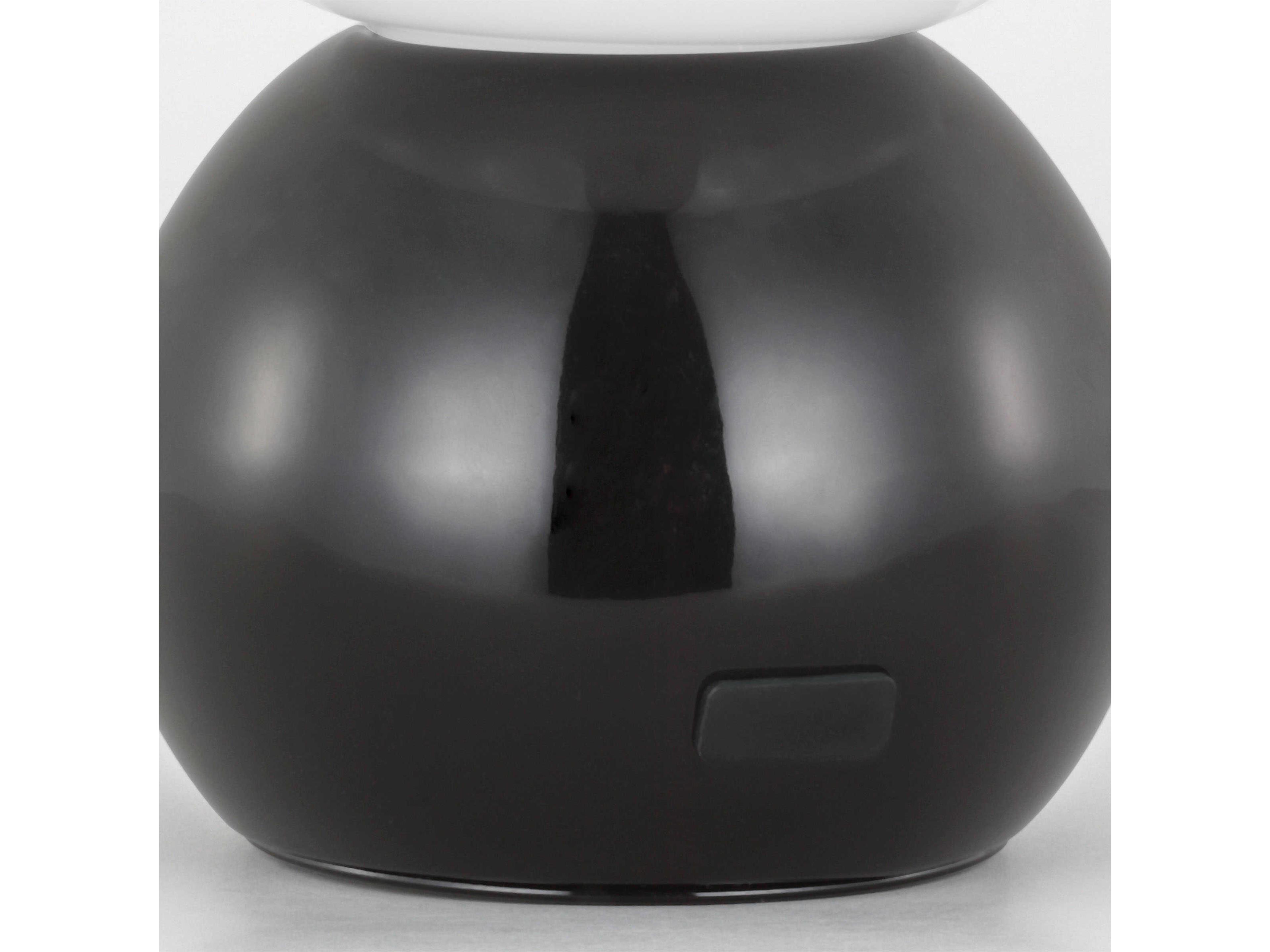 Visual Comfort Studio Suki Gloss Black Milk Glass Table Lamp