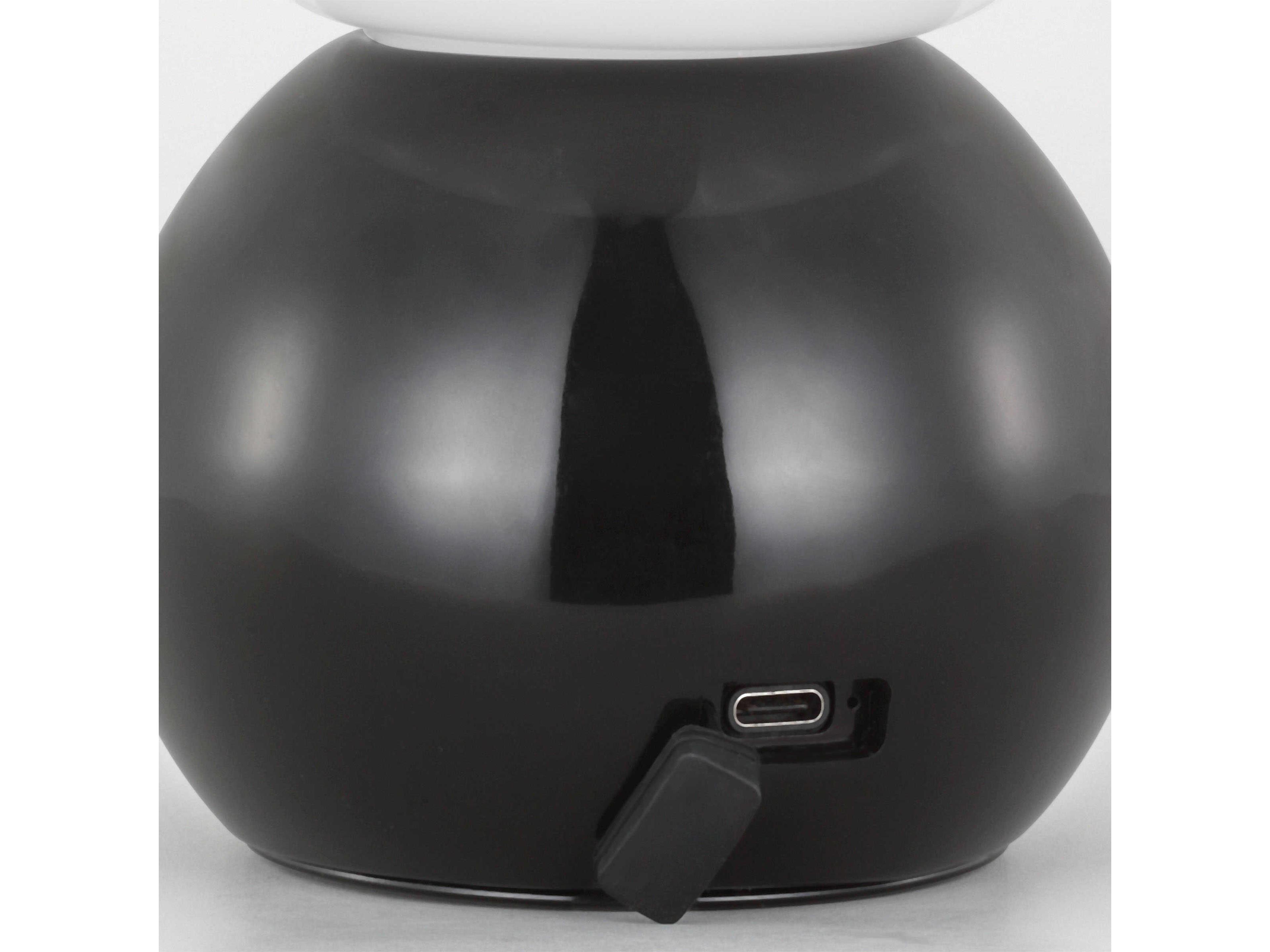 Visual Comfort Studio Suki Gloss Black Milk Glass Table Lamp