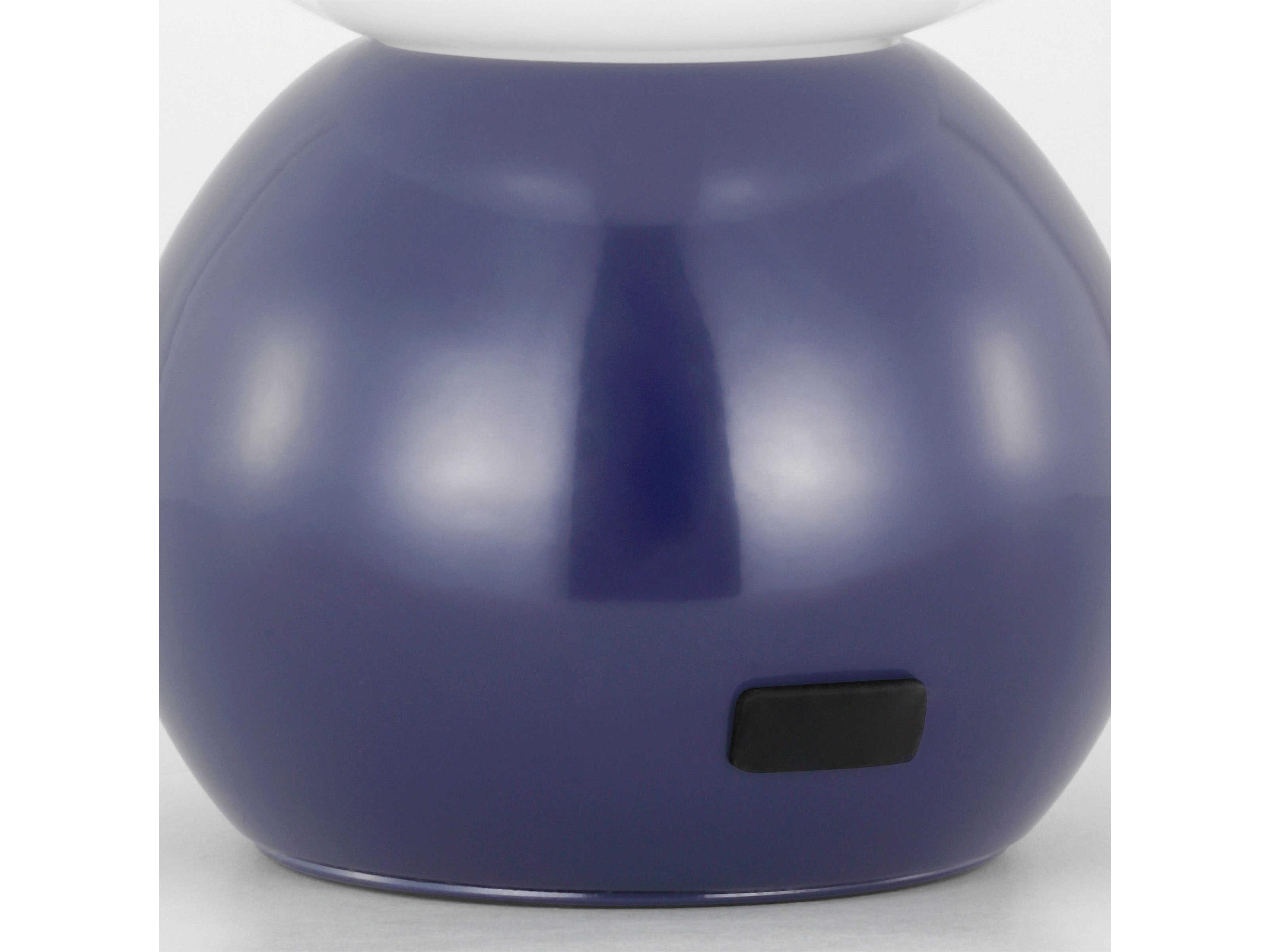 Visual Comfort Studio Suki Navy Milk Glass Blue Table Lamp