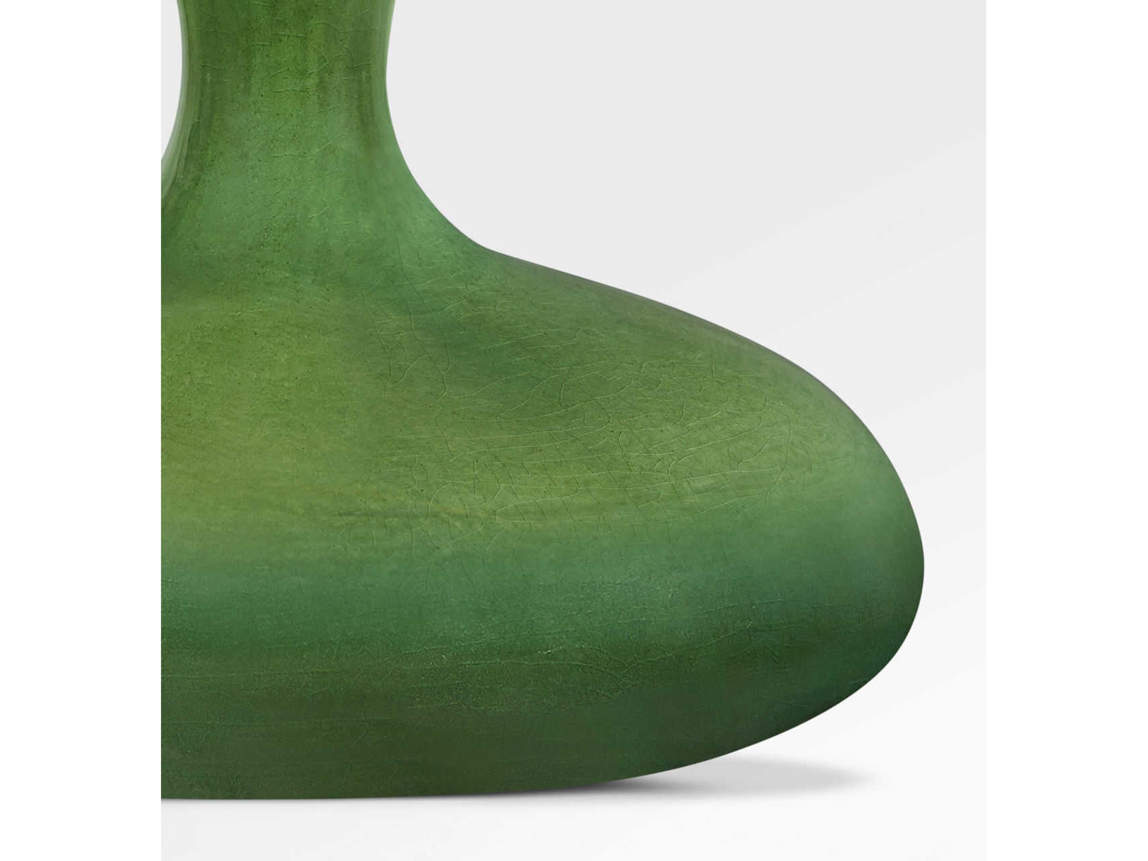 Visual Comfort Studio Amber Green White Linen Fabric Table Lamp