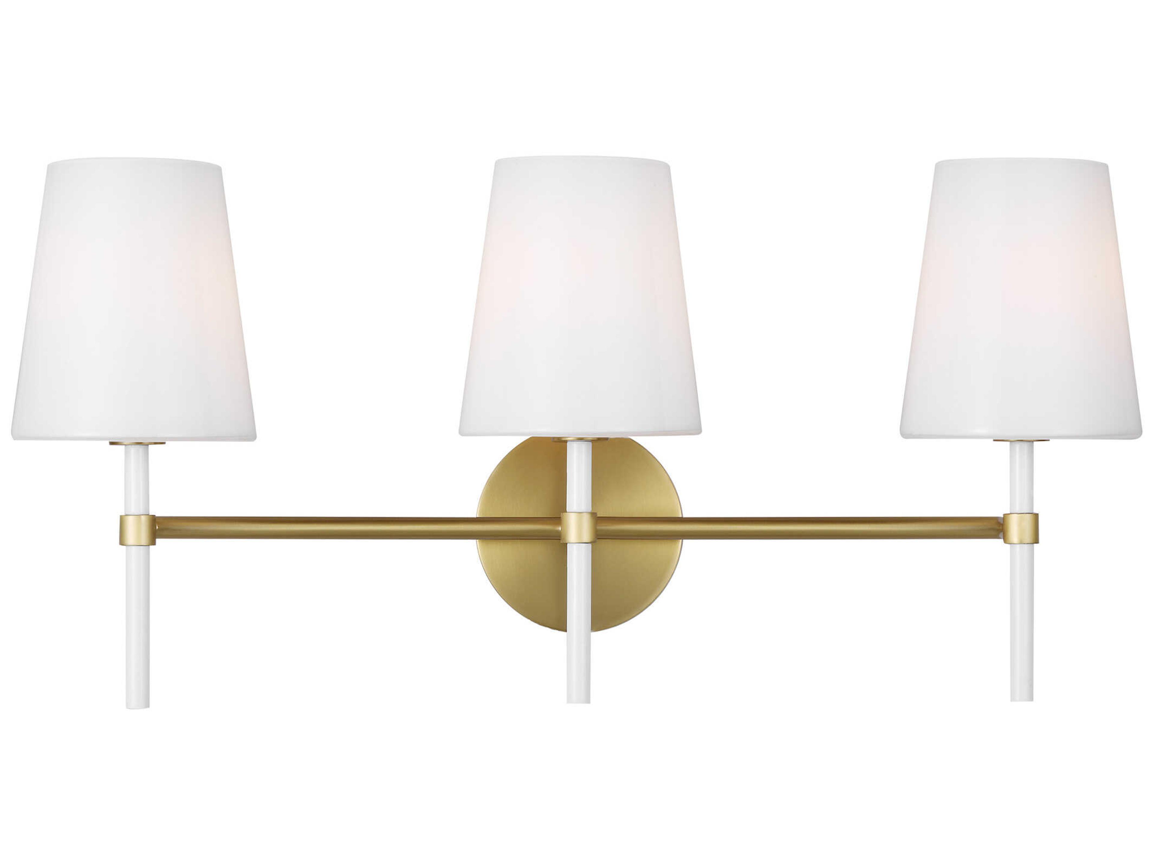 Visual Comfort Studio Monroe 3-Light Burnished Brass Vanity Light