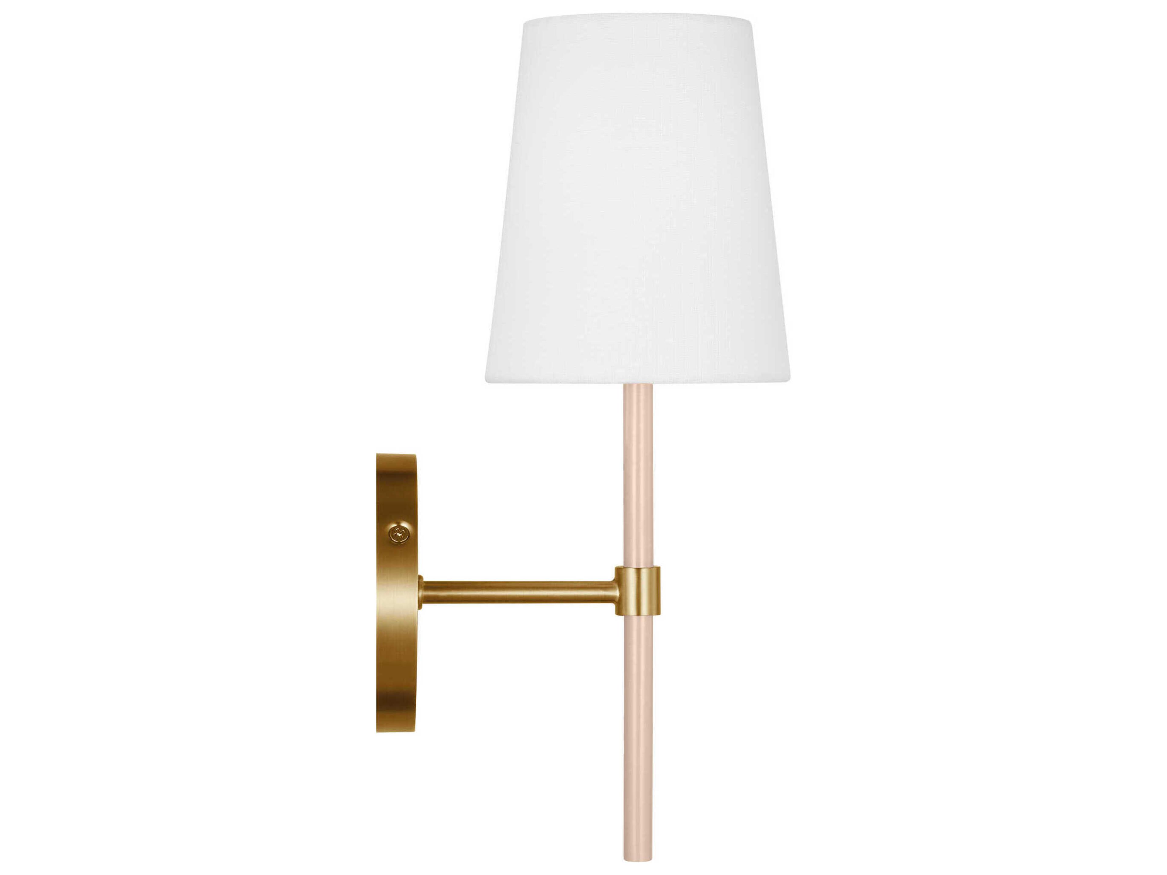 Visual Comfort Studio Monroe 1-Light Burnished Brass Blush Pink Wall Sconce