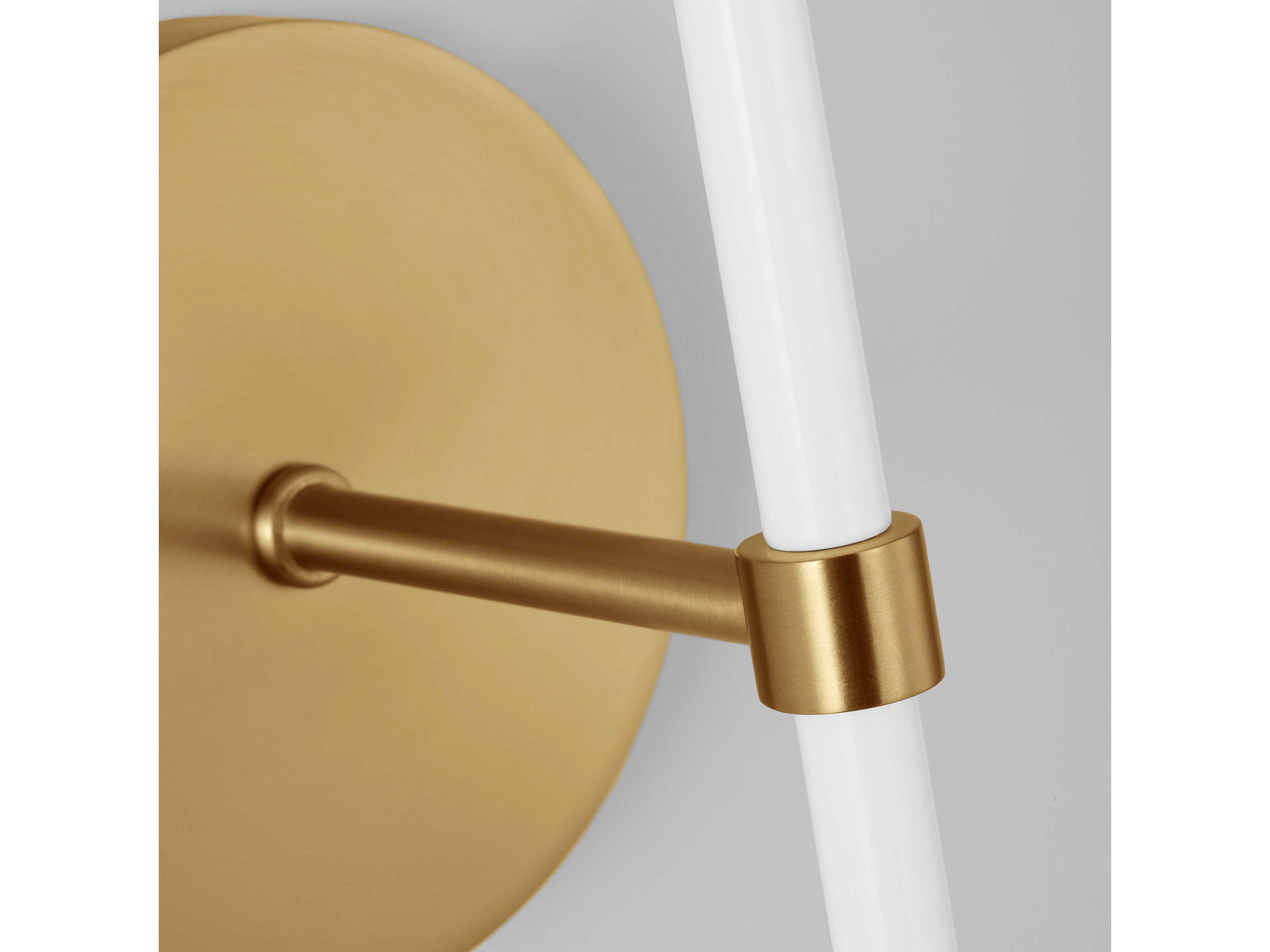 Visual Comfort Studio Monroe 1-Light Burnished Brass Gloss White Wall Sconce