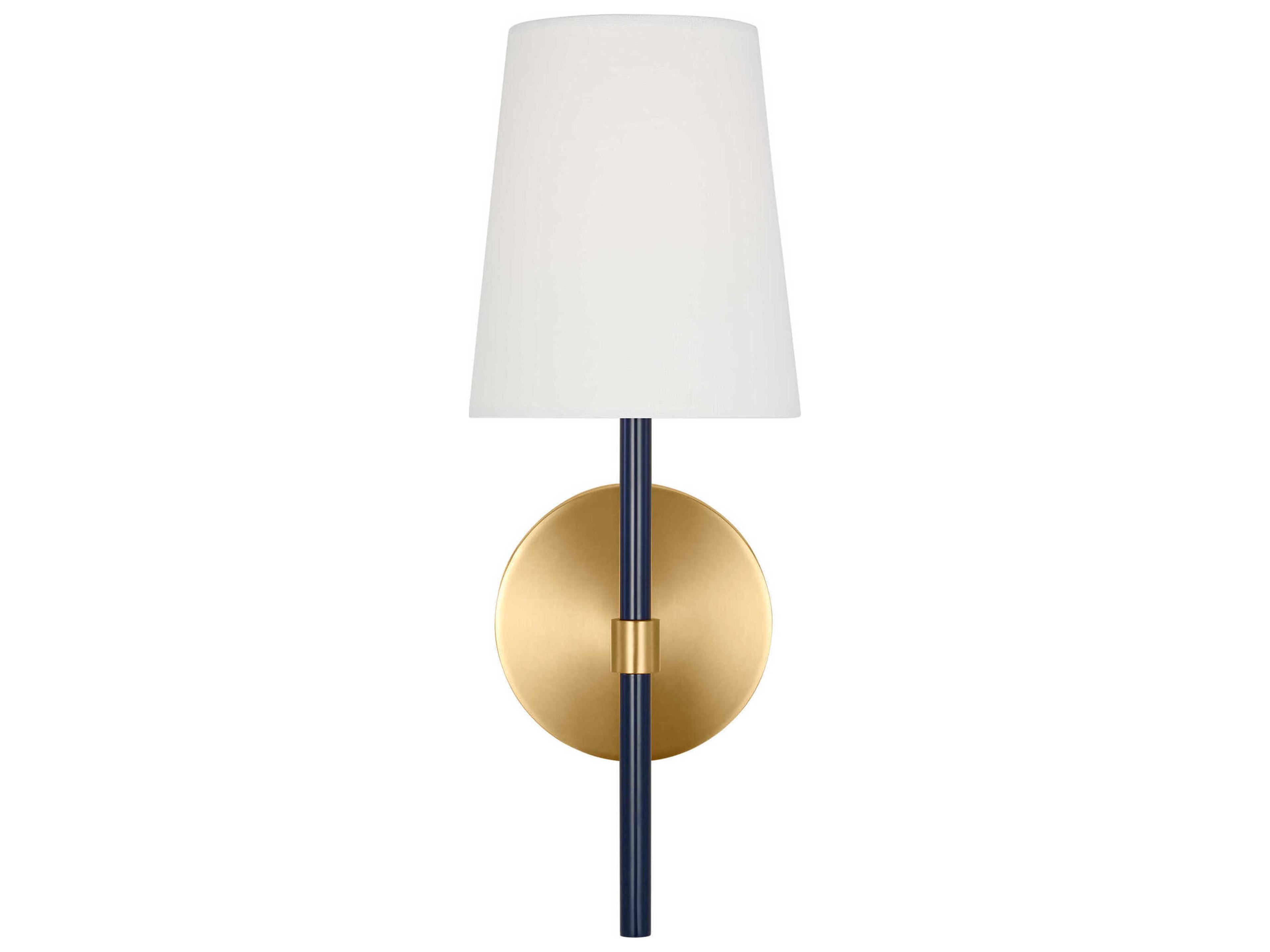 Visual Comfort Studio Monroe 1-Light Burnished Brass Navy Blue Wall Sconce