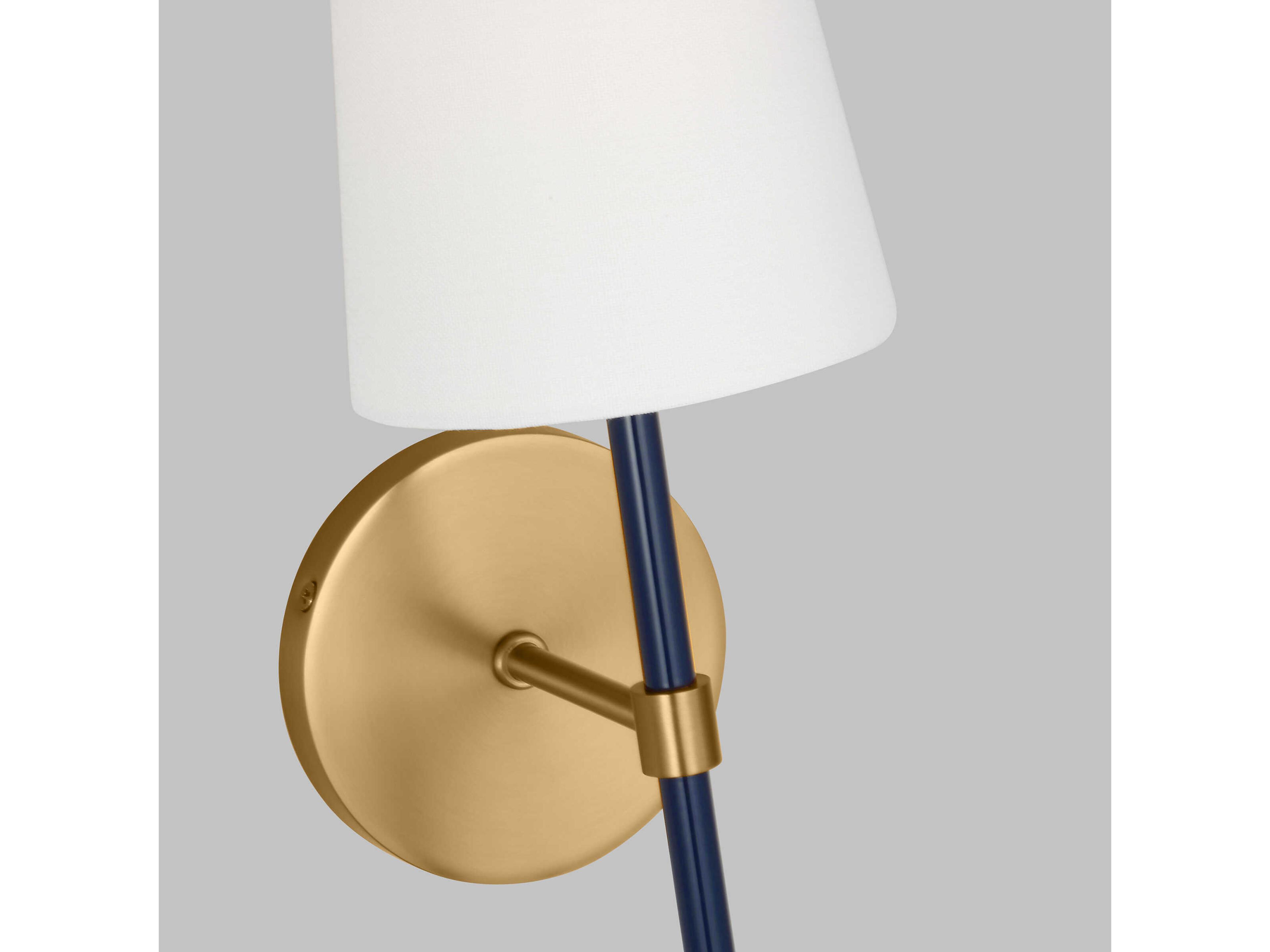 Visual Comfort Studio Monroe 1-Light Burnished Brass Navy Blue Wall Sconce