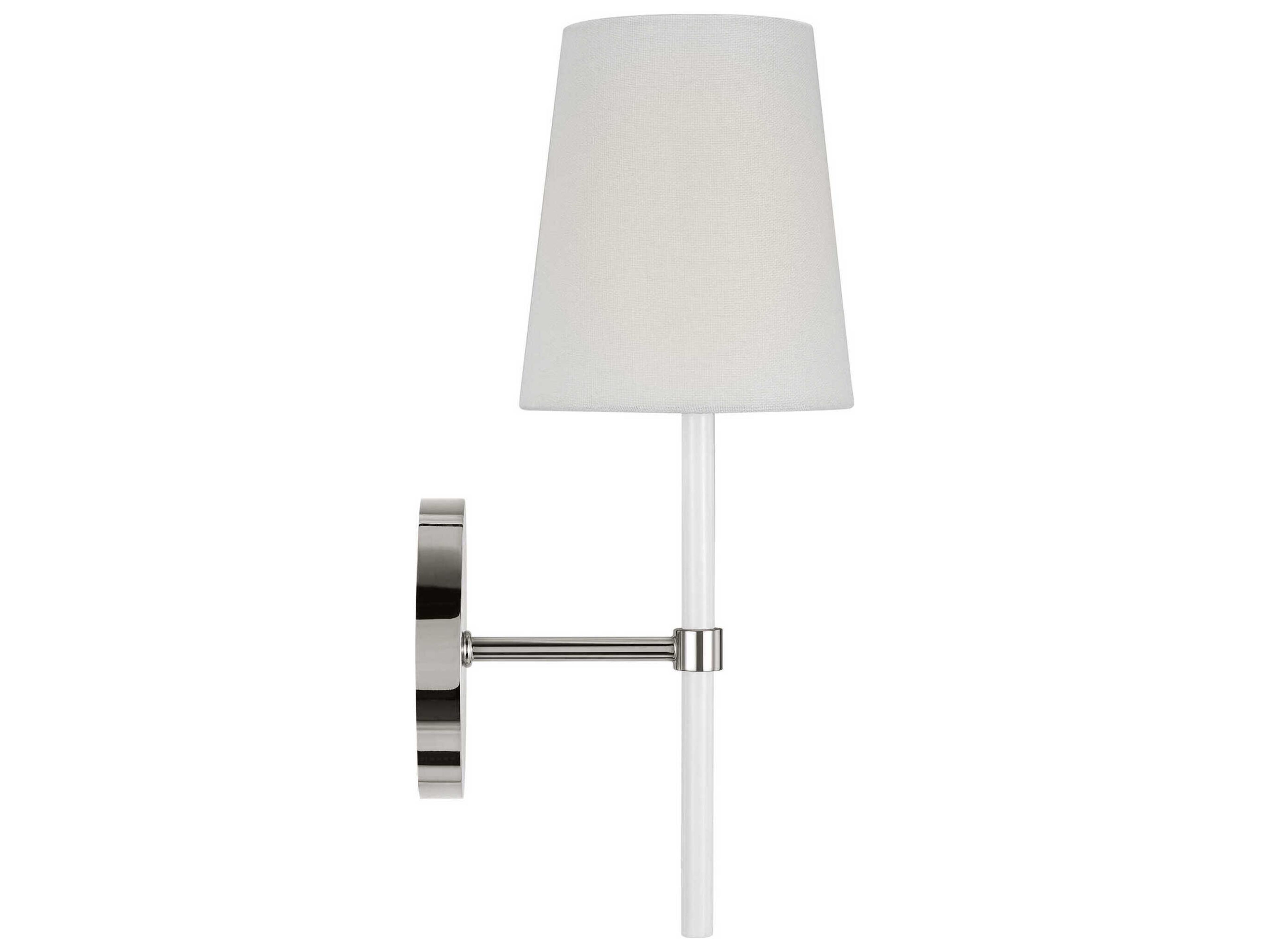 Visual Comfort Studio Monroe 1-Light Polished Nickel Gloss White Wall Sconce