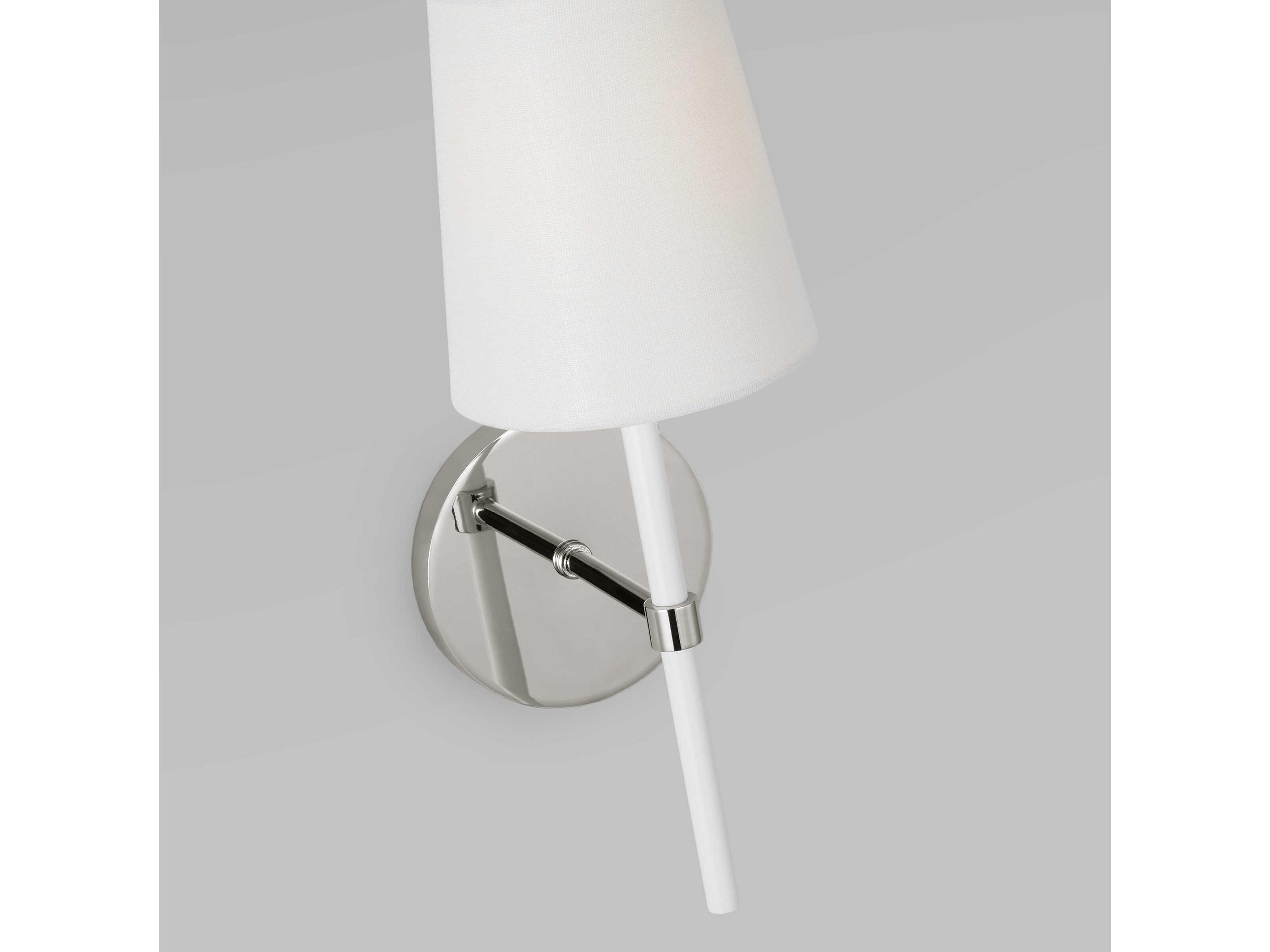 Visual Comfort Studio Monroe 1-Light Polished Nickel Gloss White Wall Sconce