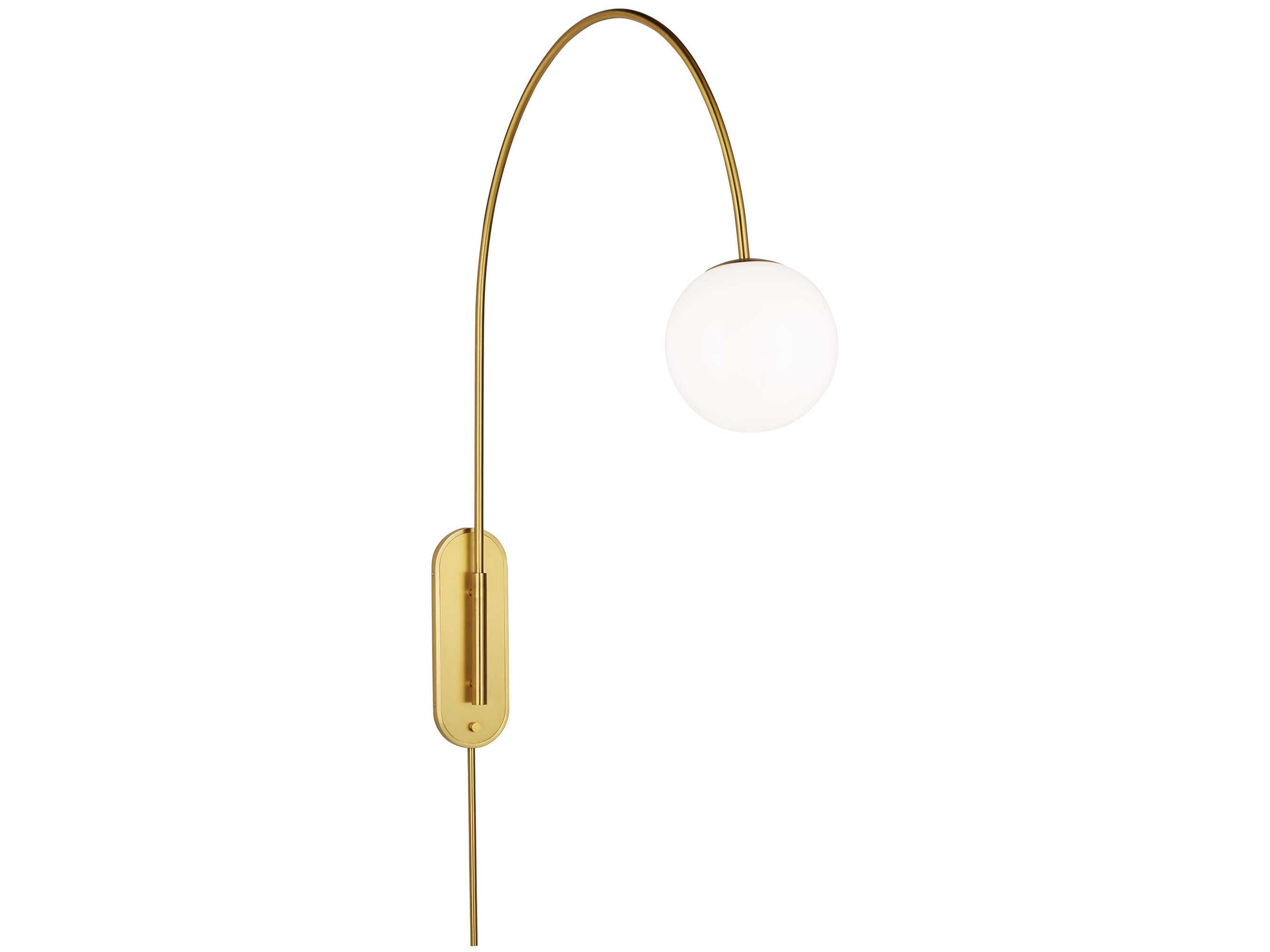 Noemie Plug In Swing Arm Wall Sconce Burnished Brass