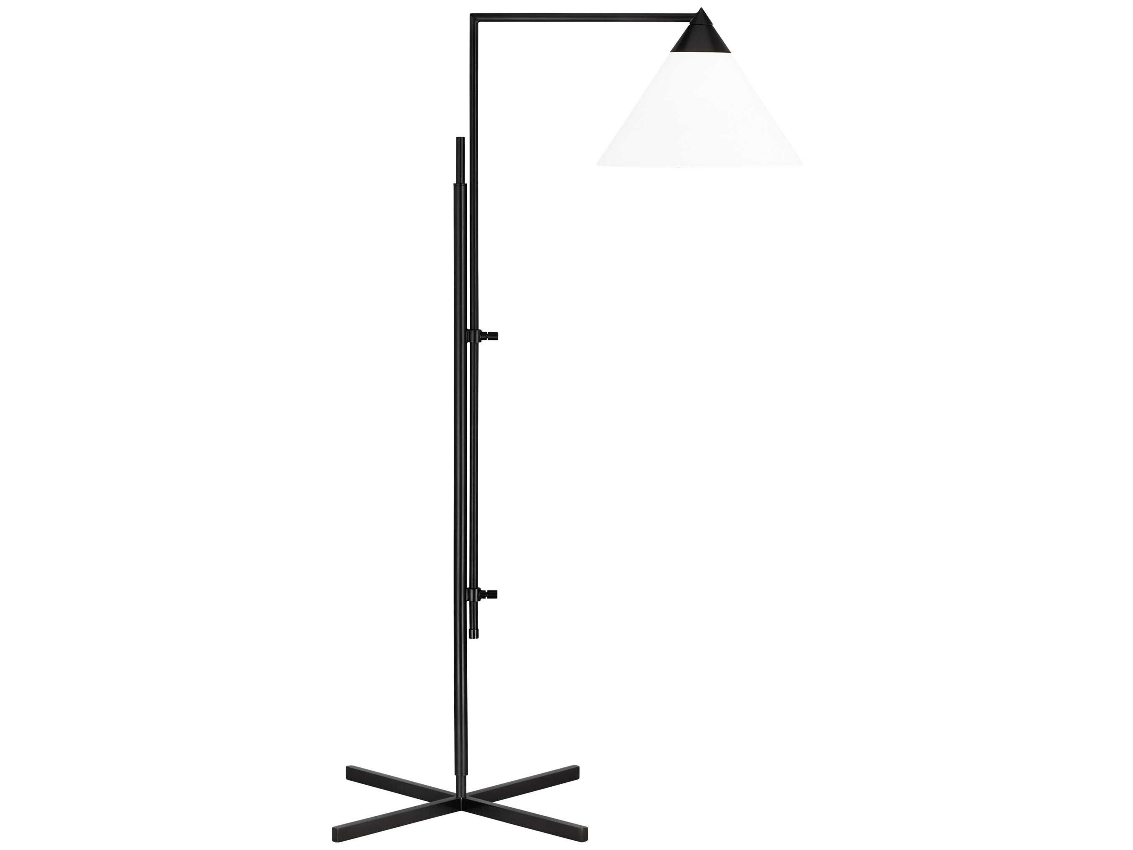 Visual Comfort Studio Franklin Deep Bronze White Linen Fabric Black Floor Lamp