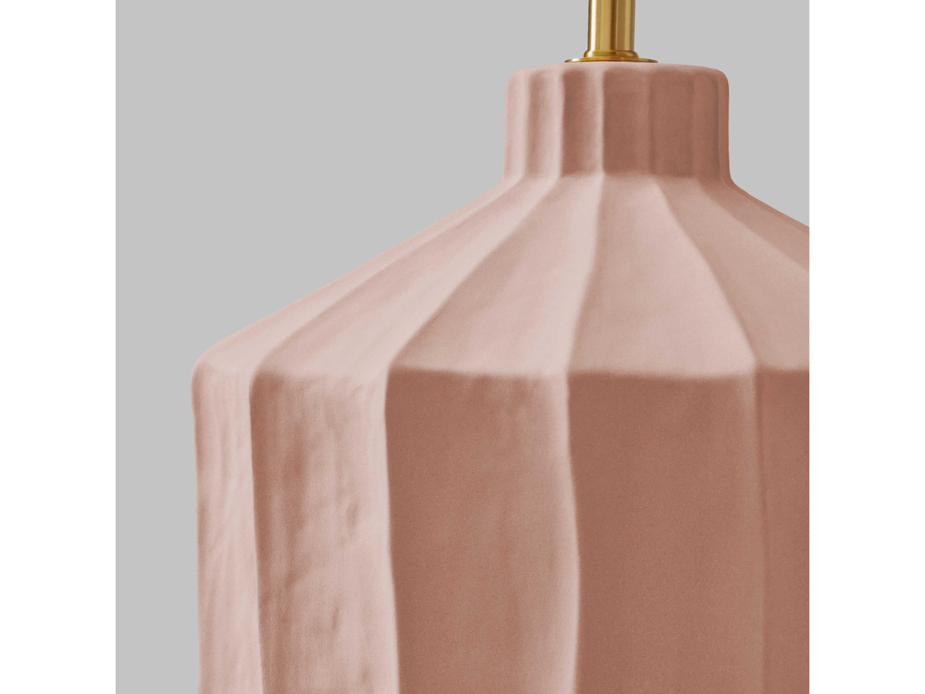 Visual Comfort Studio Veneto Dusty Rose White Linen Fabric Pink Table Lamp