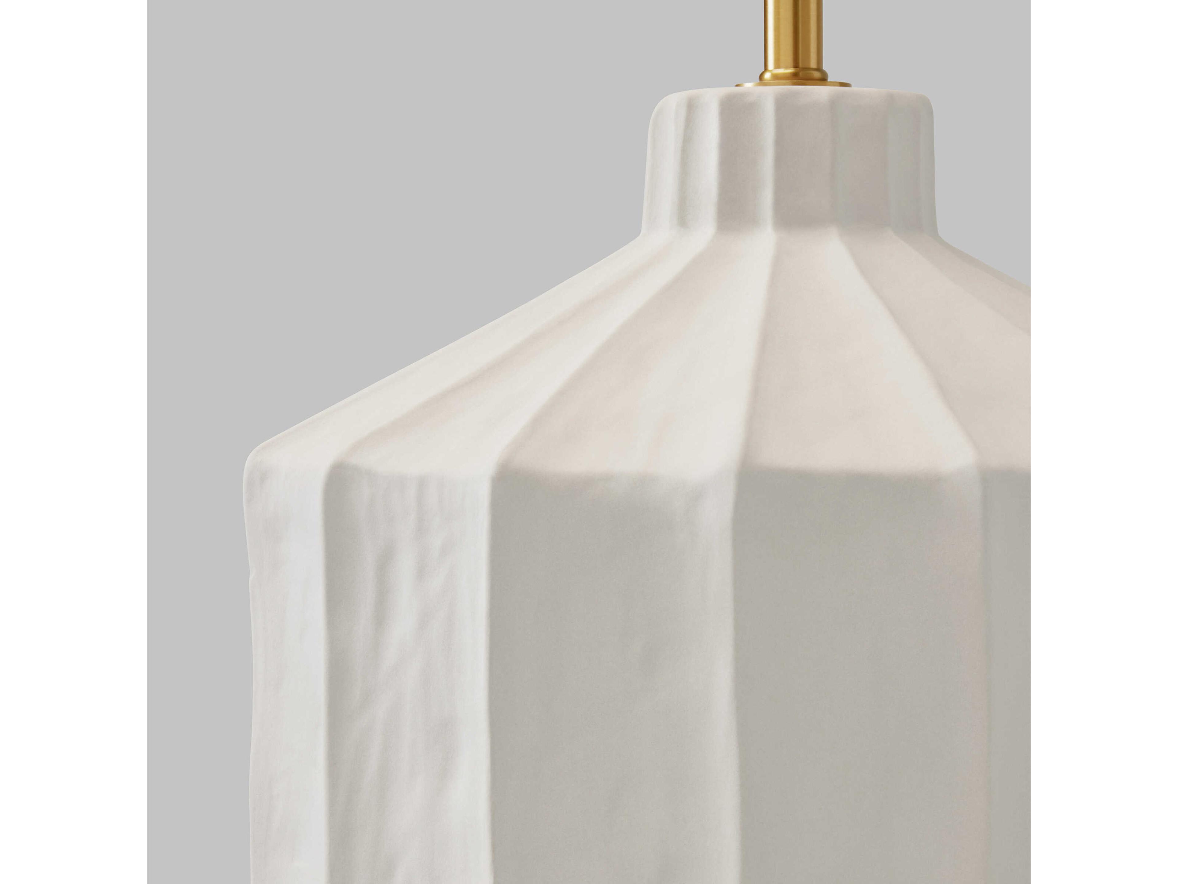 Visual Comfort Studio Veneto Matte Concrete White Linen Fabric Table Lamp