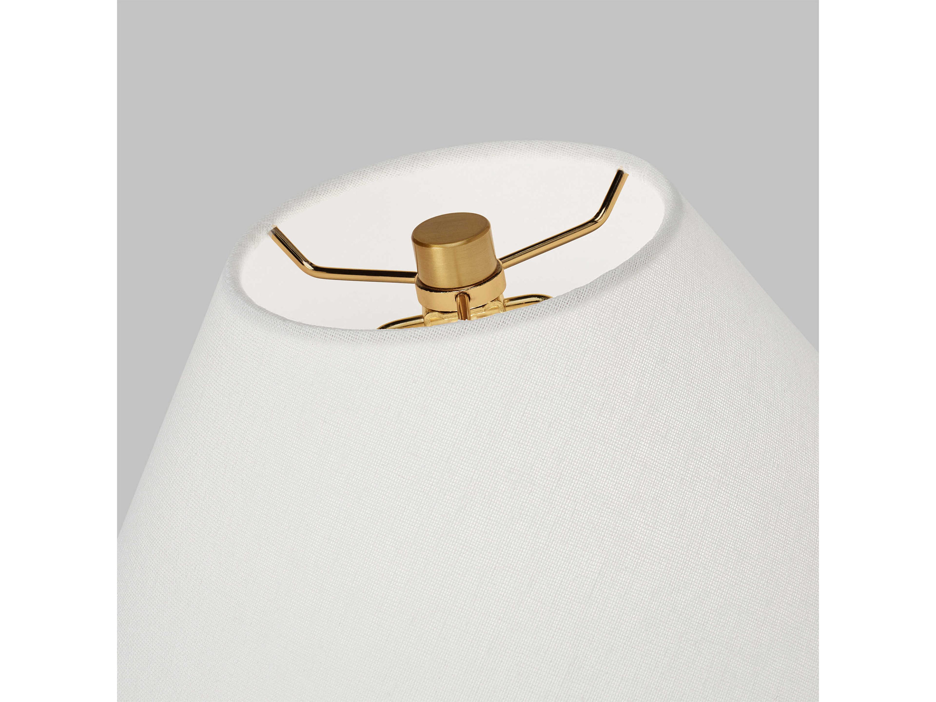 Visual Comfort Studio Veneto Matte Concrete White Linen Fabric Table Lamp