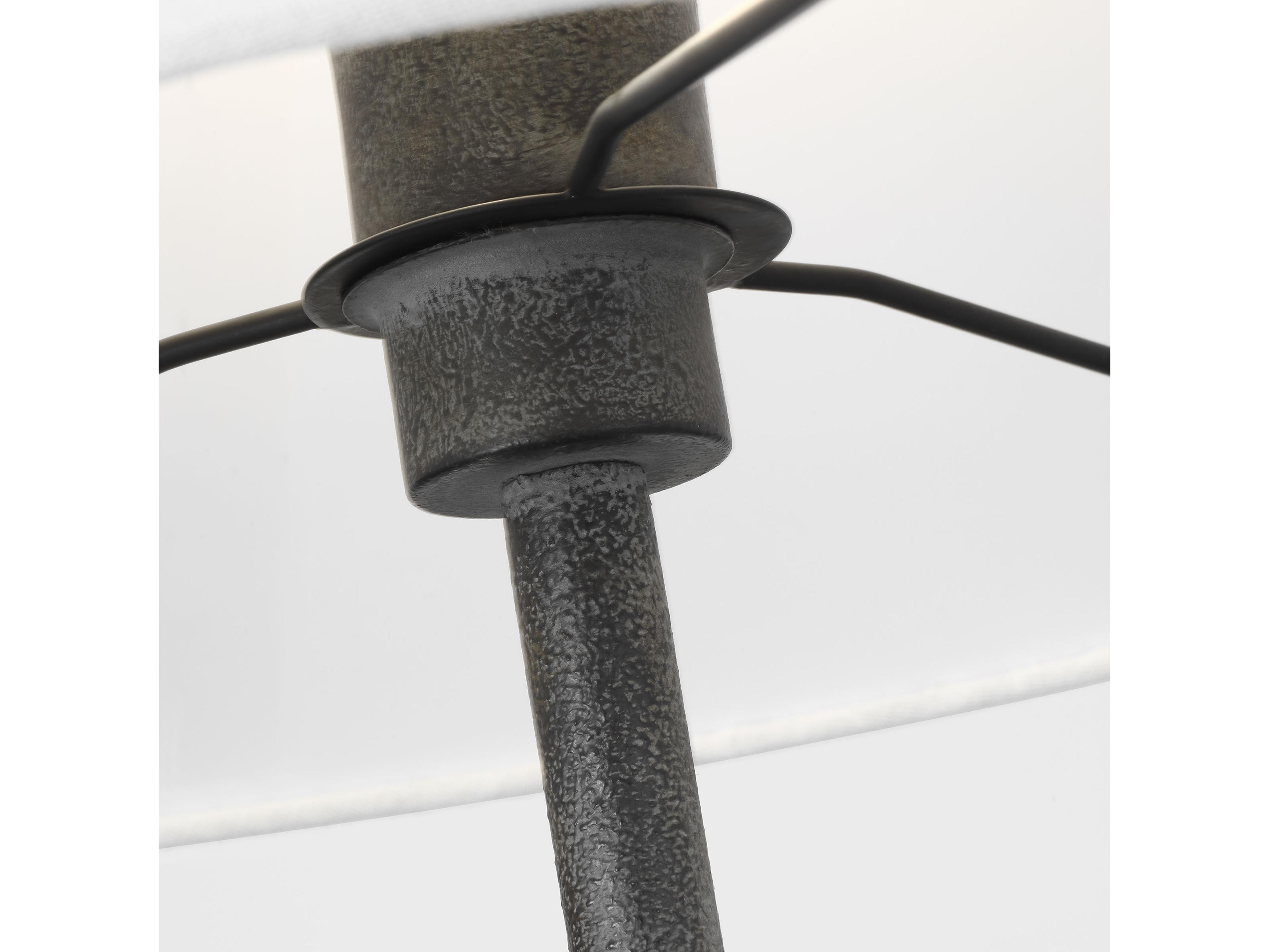 Visual Comfort Studio Brachion Black Pearl White Linen Fabric Table Lamp