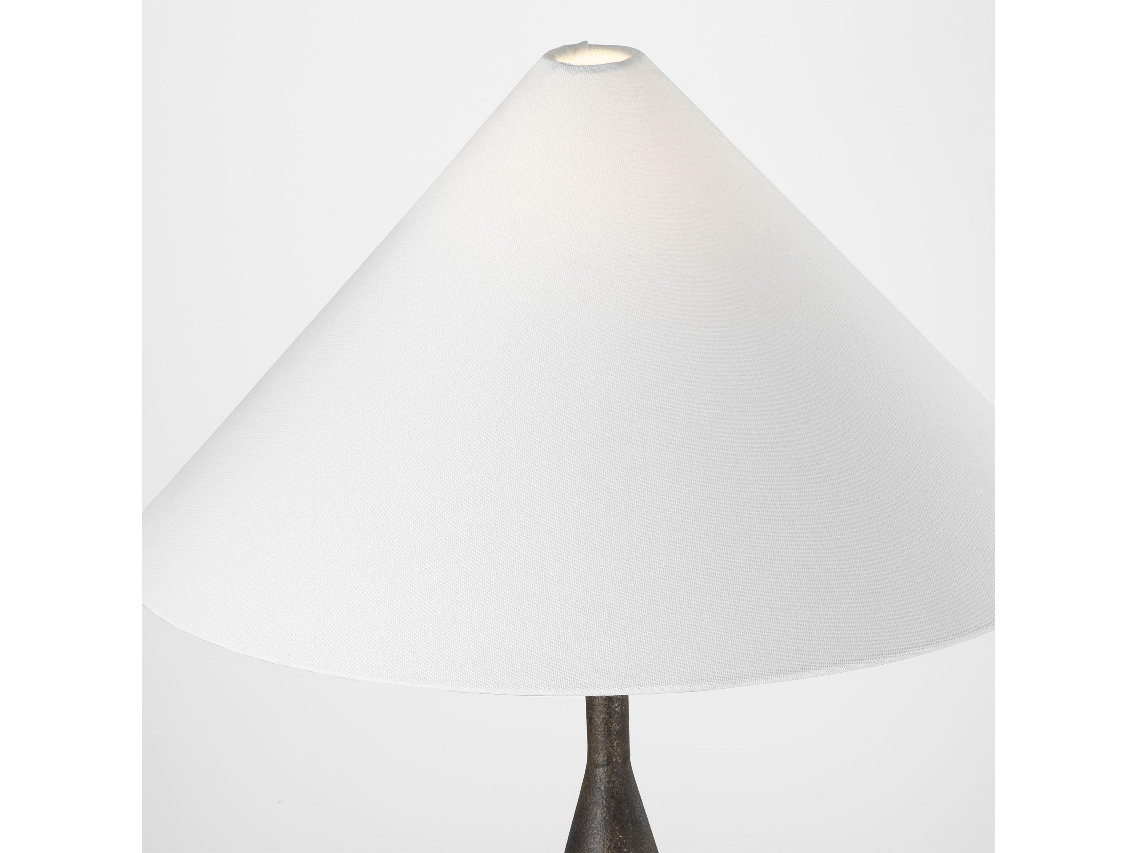 Visual Comfort Studio Brachion Rustic Bronze White Linen Fabric Buffet Lamp