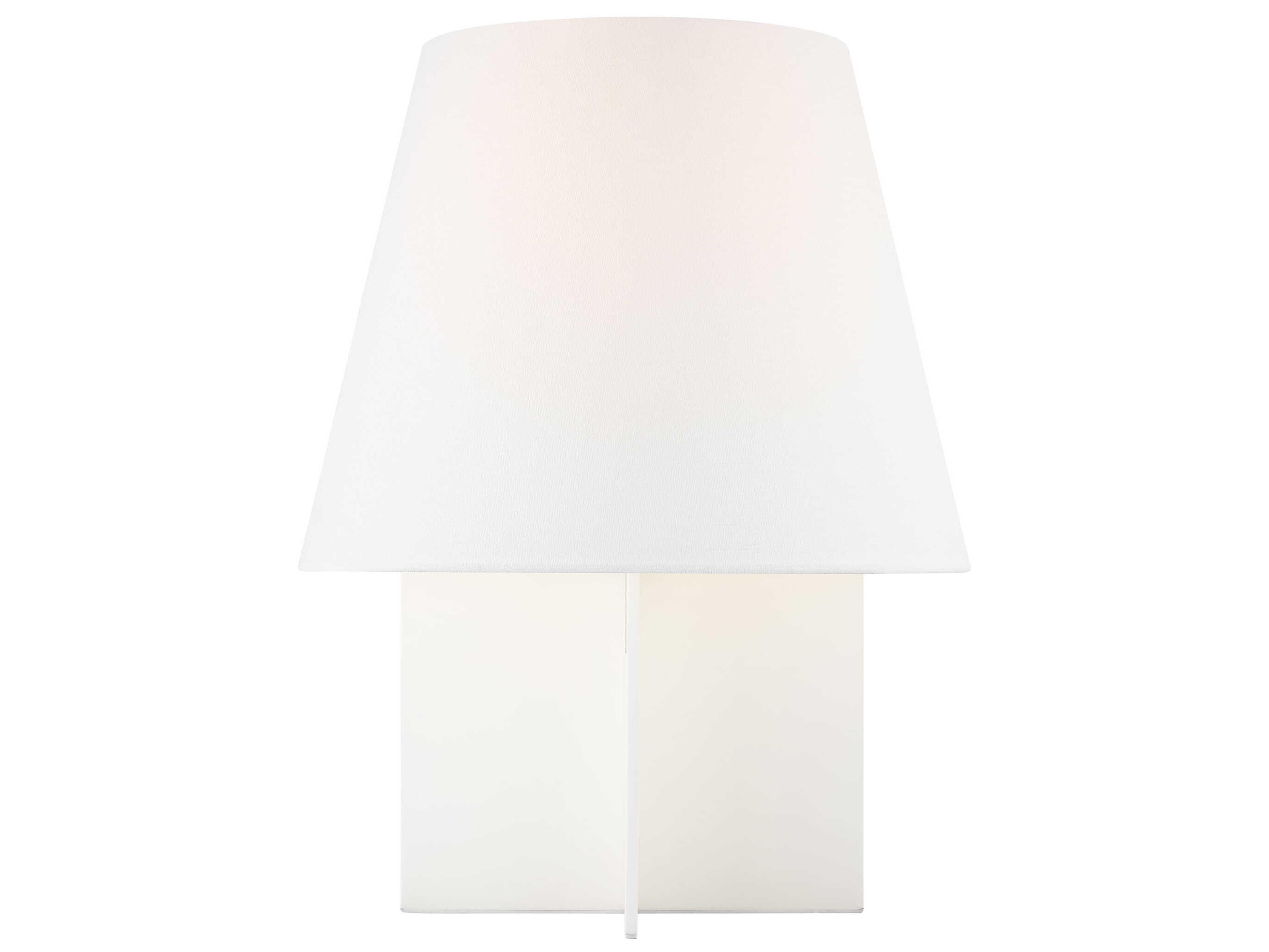 Visual Comfort Studio Blocco Soft Linen White Fabric Table Lamp