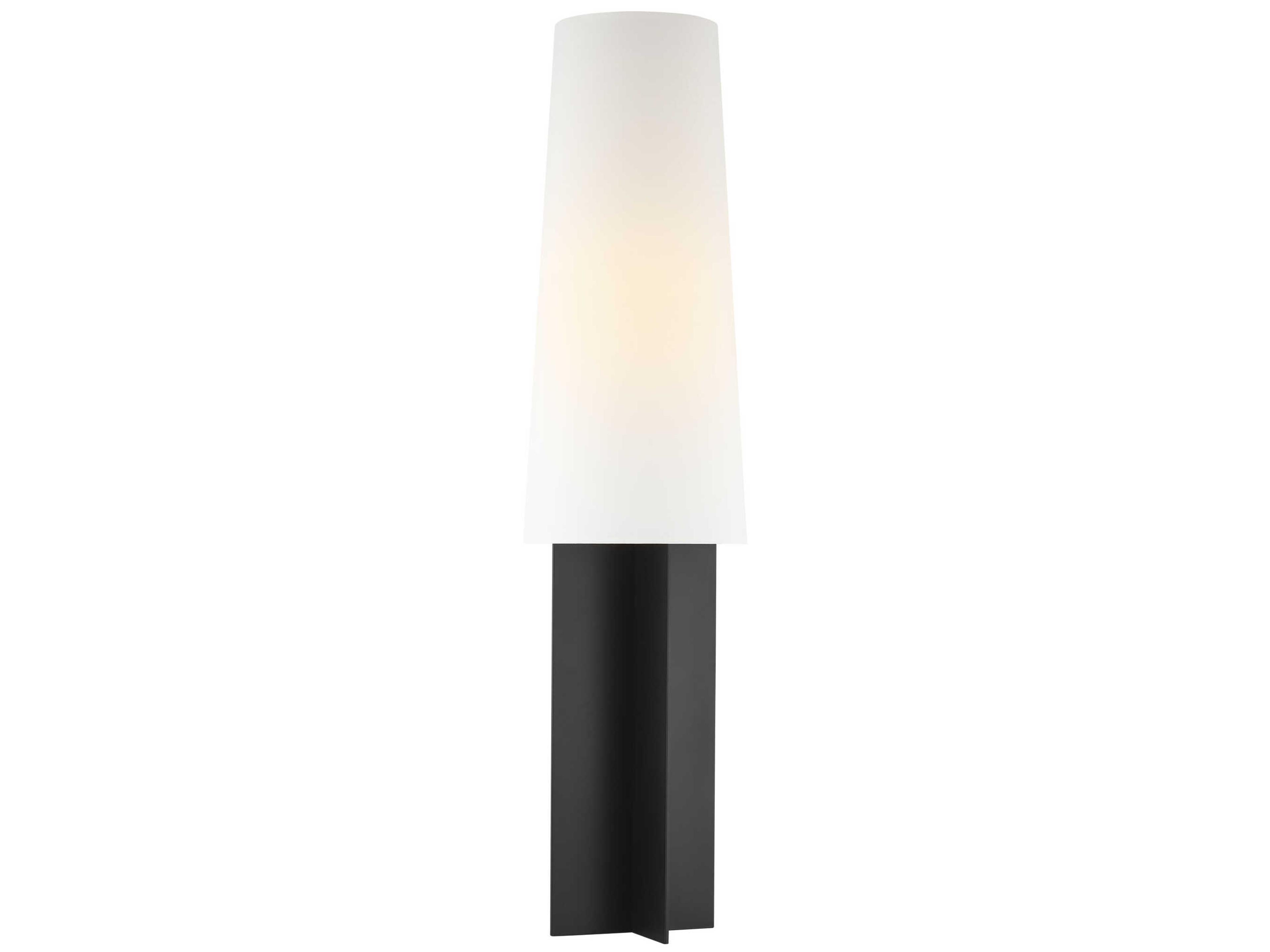 Blocco Midnight Black Floor Lamp with White Linen Shade