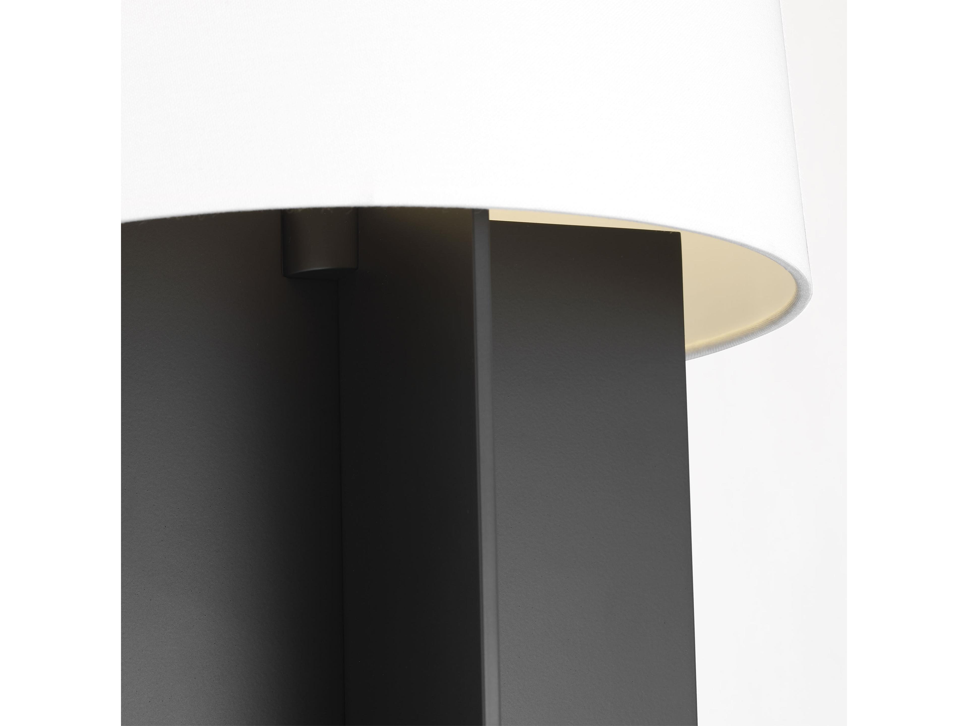 Visual Comfort Studio Blocco Midnight Black White Linen Fabric Floor Lamp