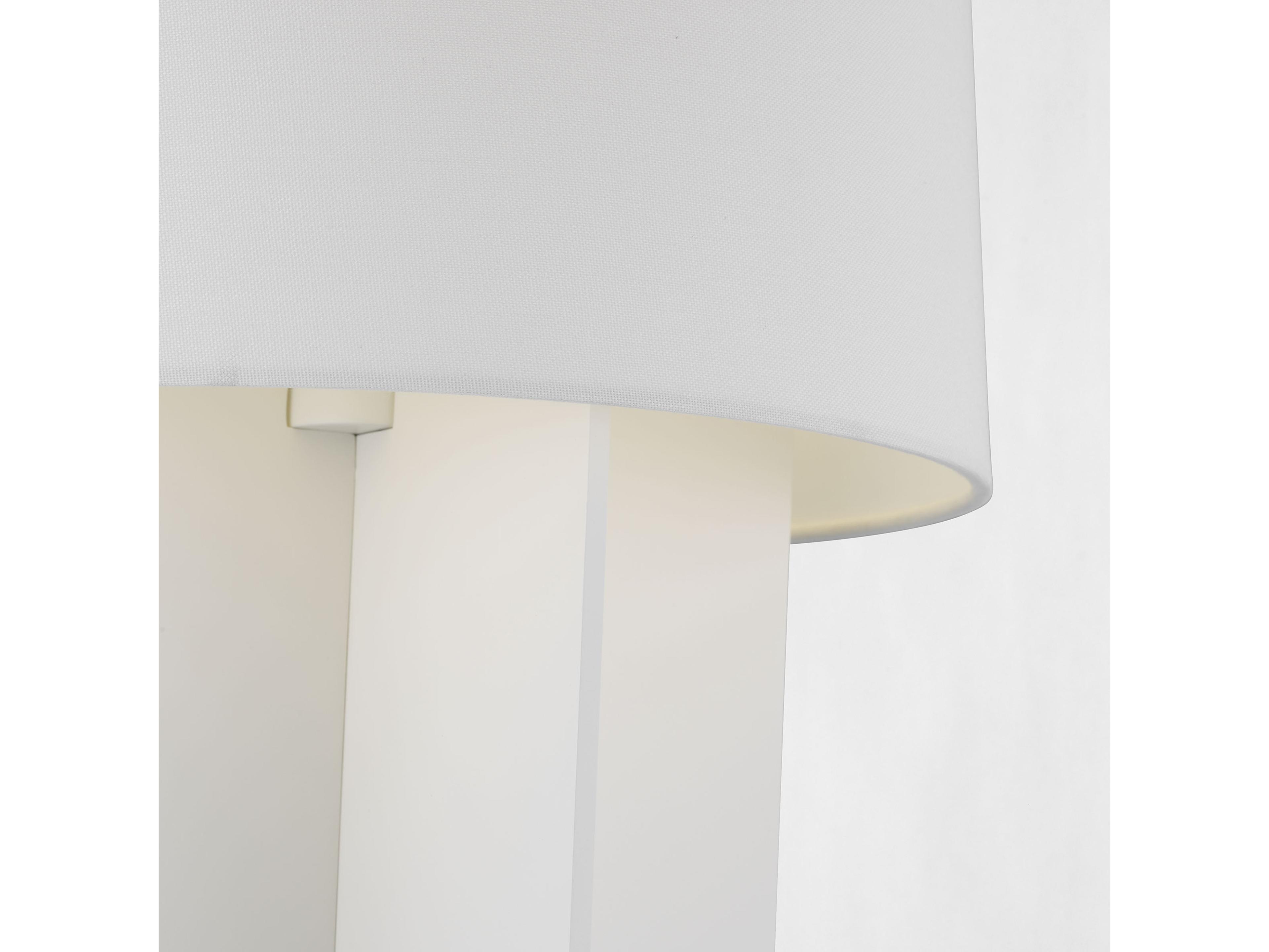 Visual Comfort Studio Blocco Soft Linen White Fabric Floor Lamp