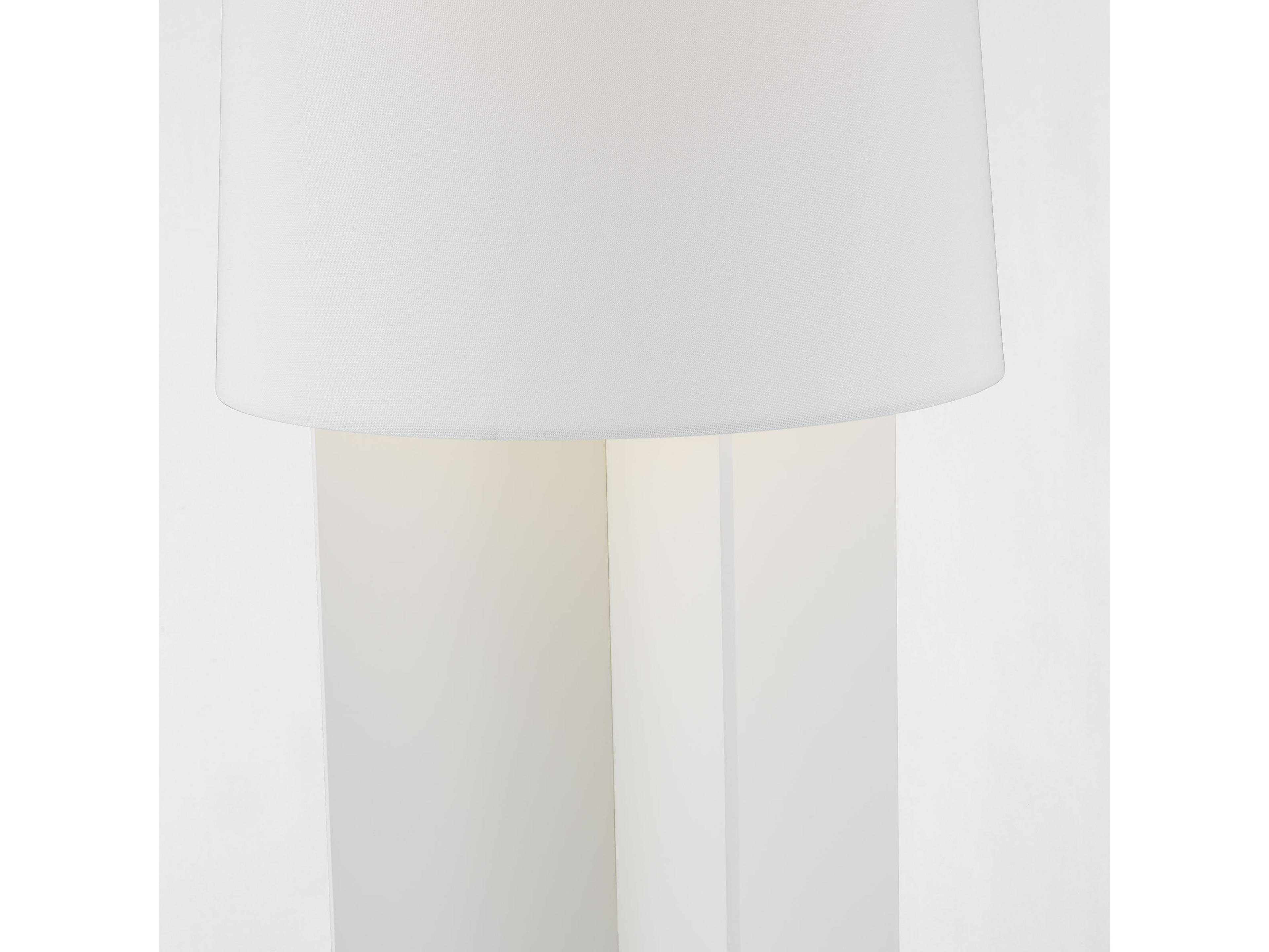 Visual Comfort Studio Blocco Soft Linen White Fabric Floor Lamp