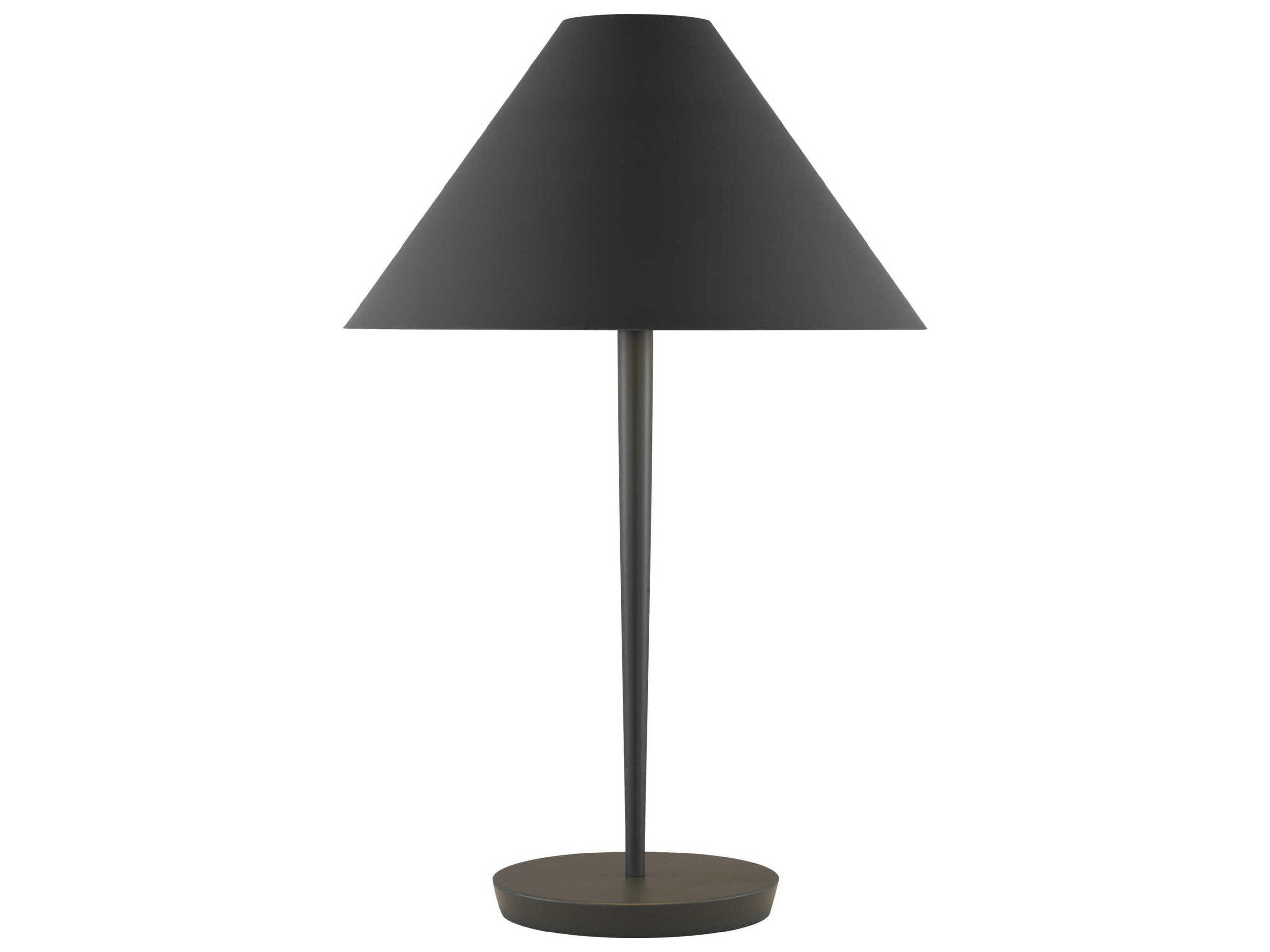 Visual Comfort Studio Contra Matte Charcoal Black Steel Table Lamp