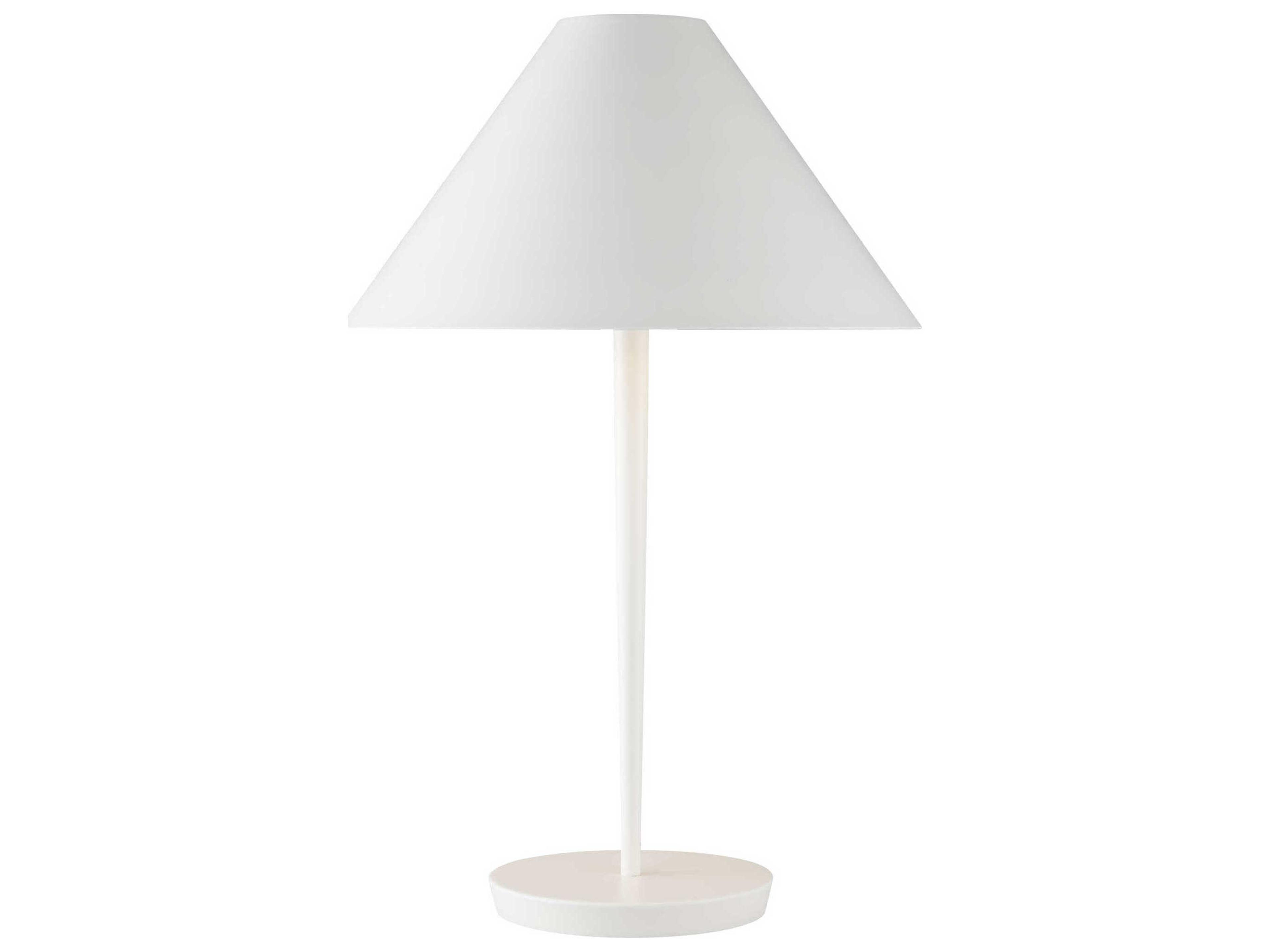 Visual Comfort Studio Contra Soft Linen Steel White Table Lamp