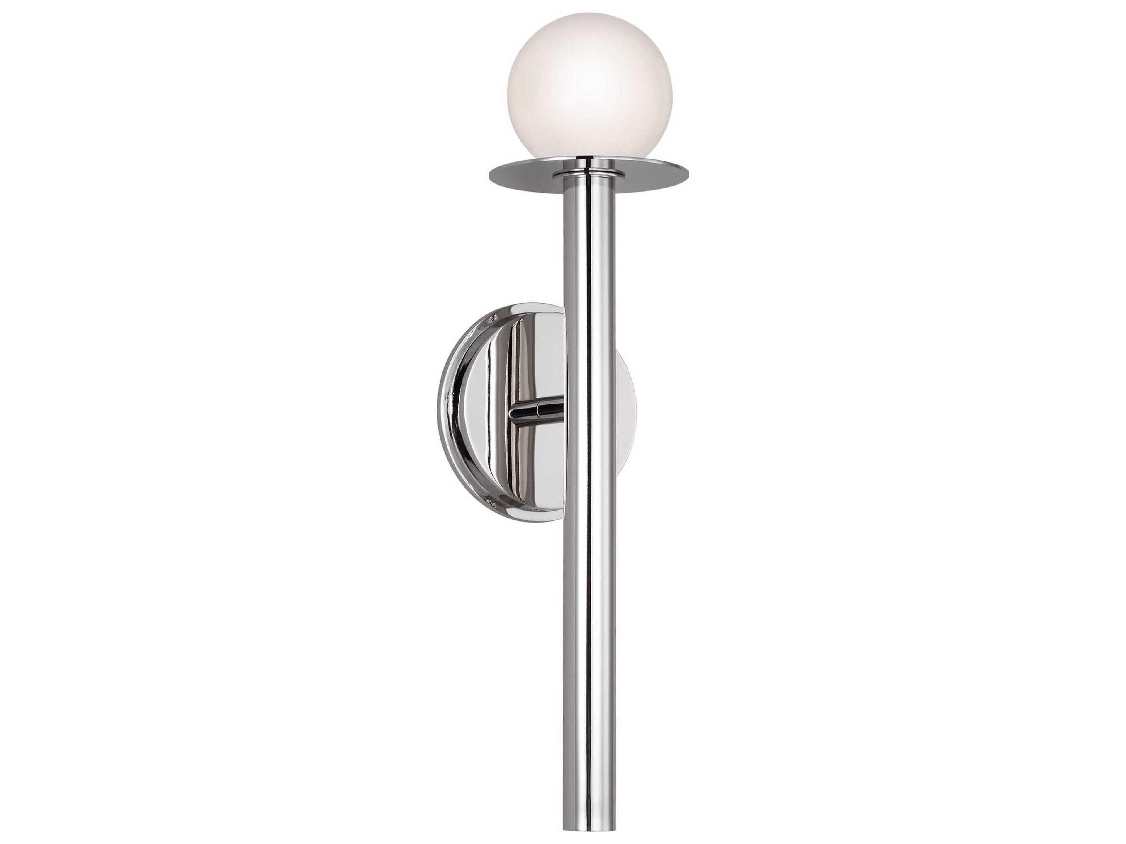 Wall Sconce Nodes Polished Nickel Milk Glass