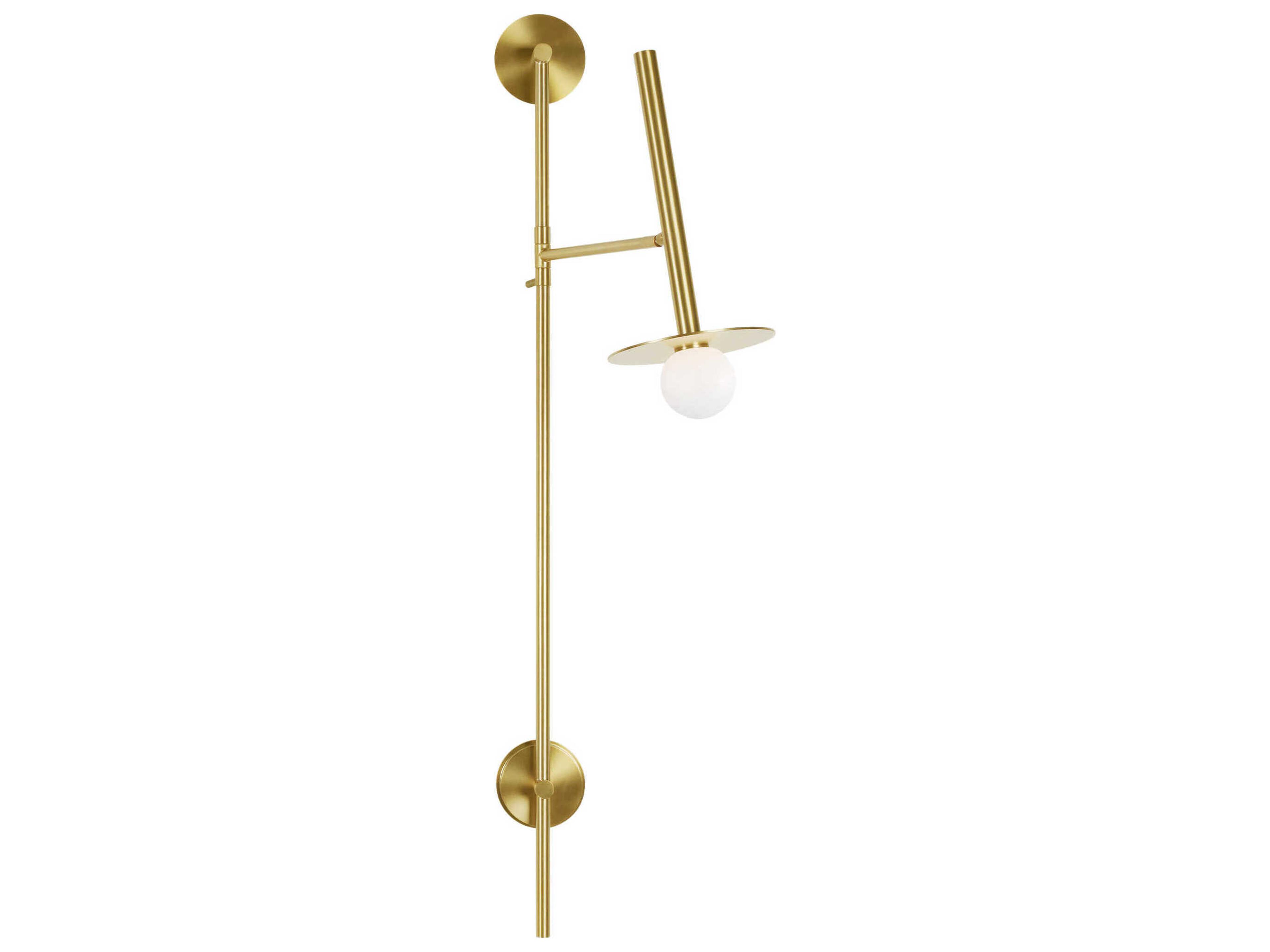 Visual Comfort Studio Nodes 1-Light Burnished Brass Swing Wall Sconce
