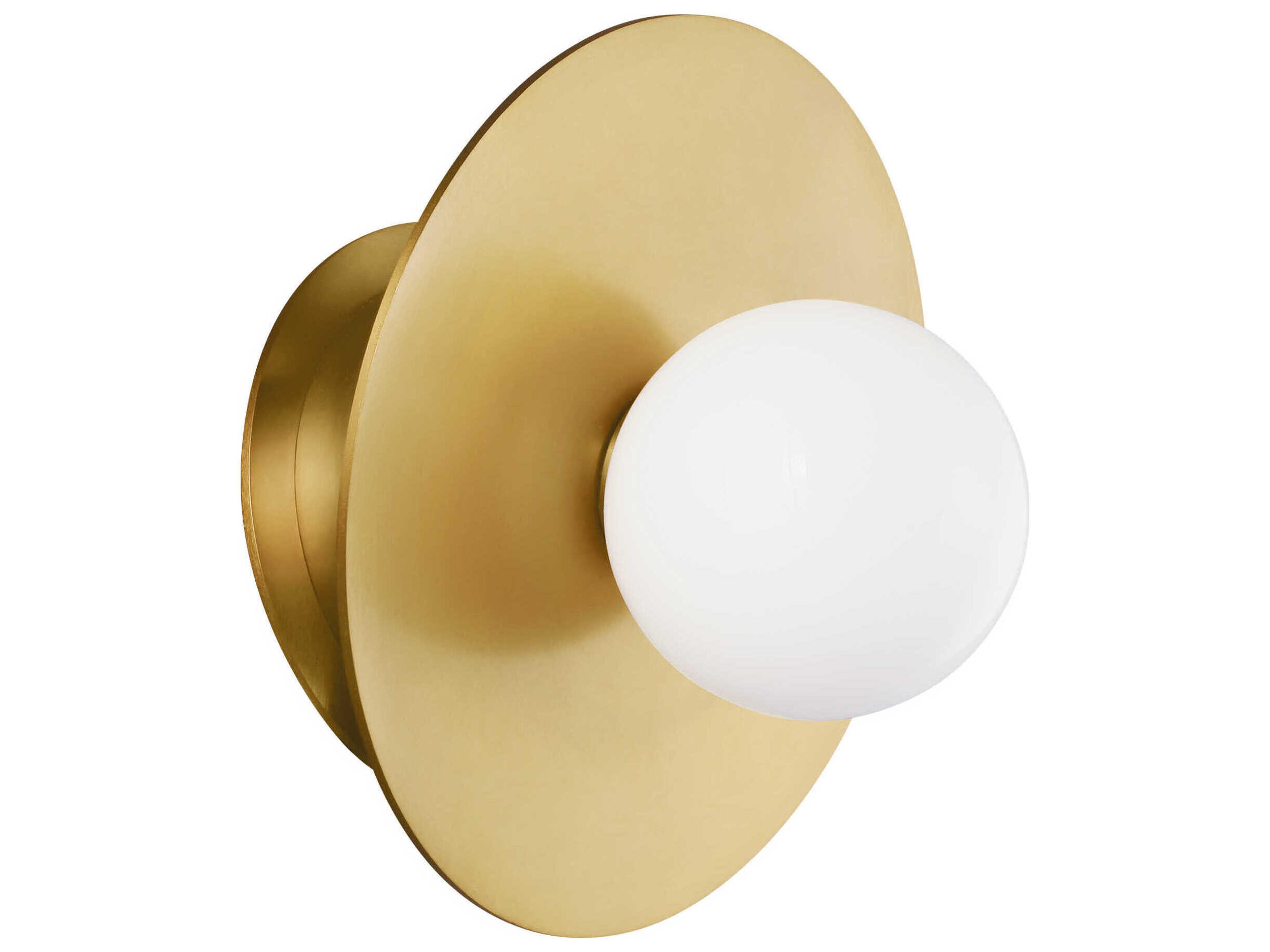 Nodes Angled Wall Sconce Burnished Brass Milk Glass