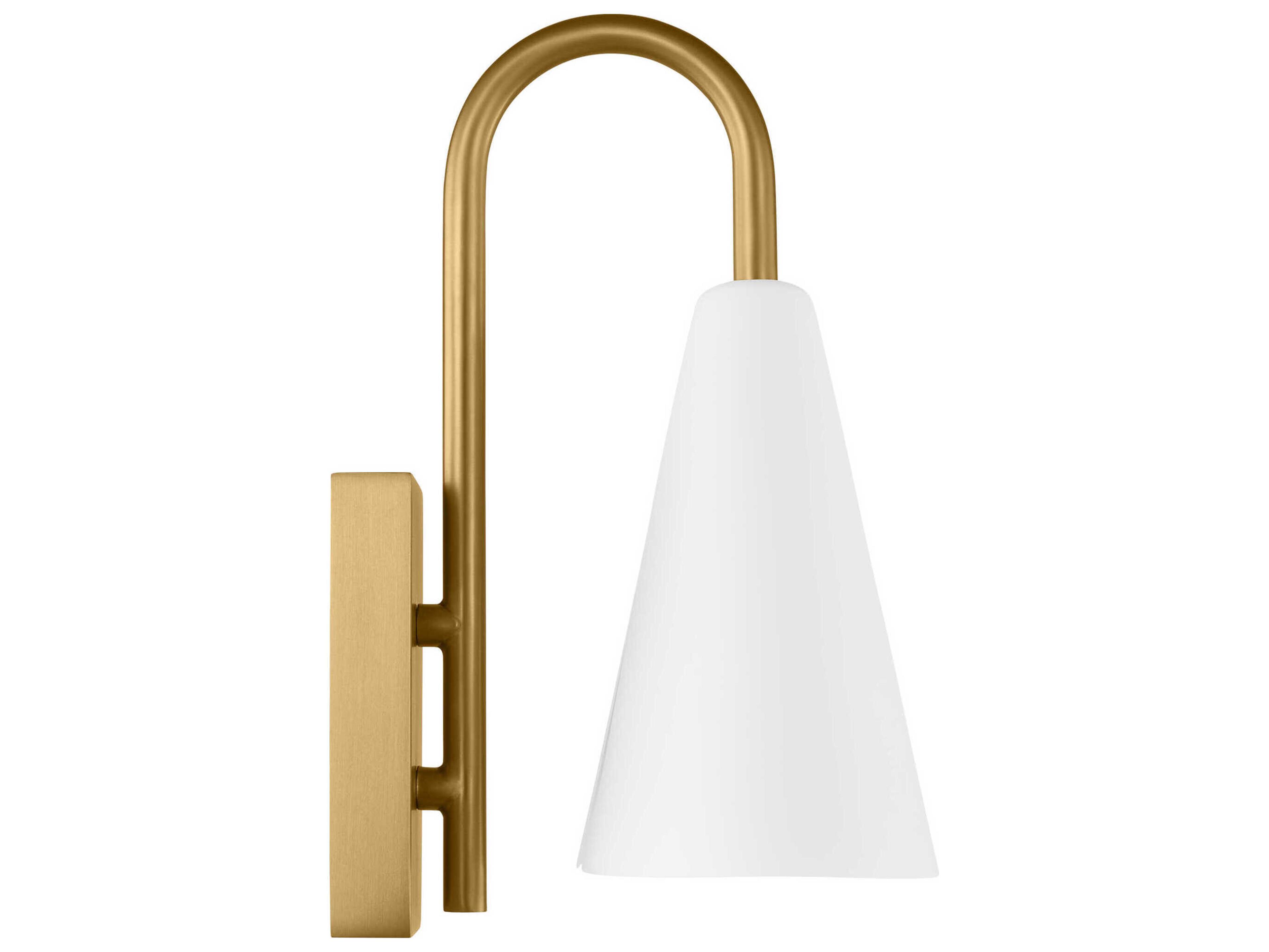 Visual Comfort Studio Cambre 1-Light Matte White Burnished Brass Wall Sconce