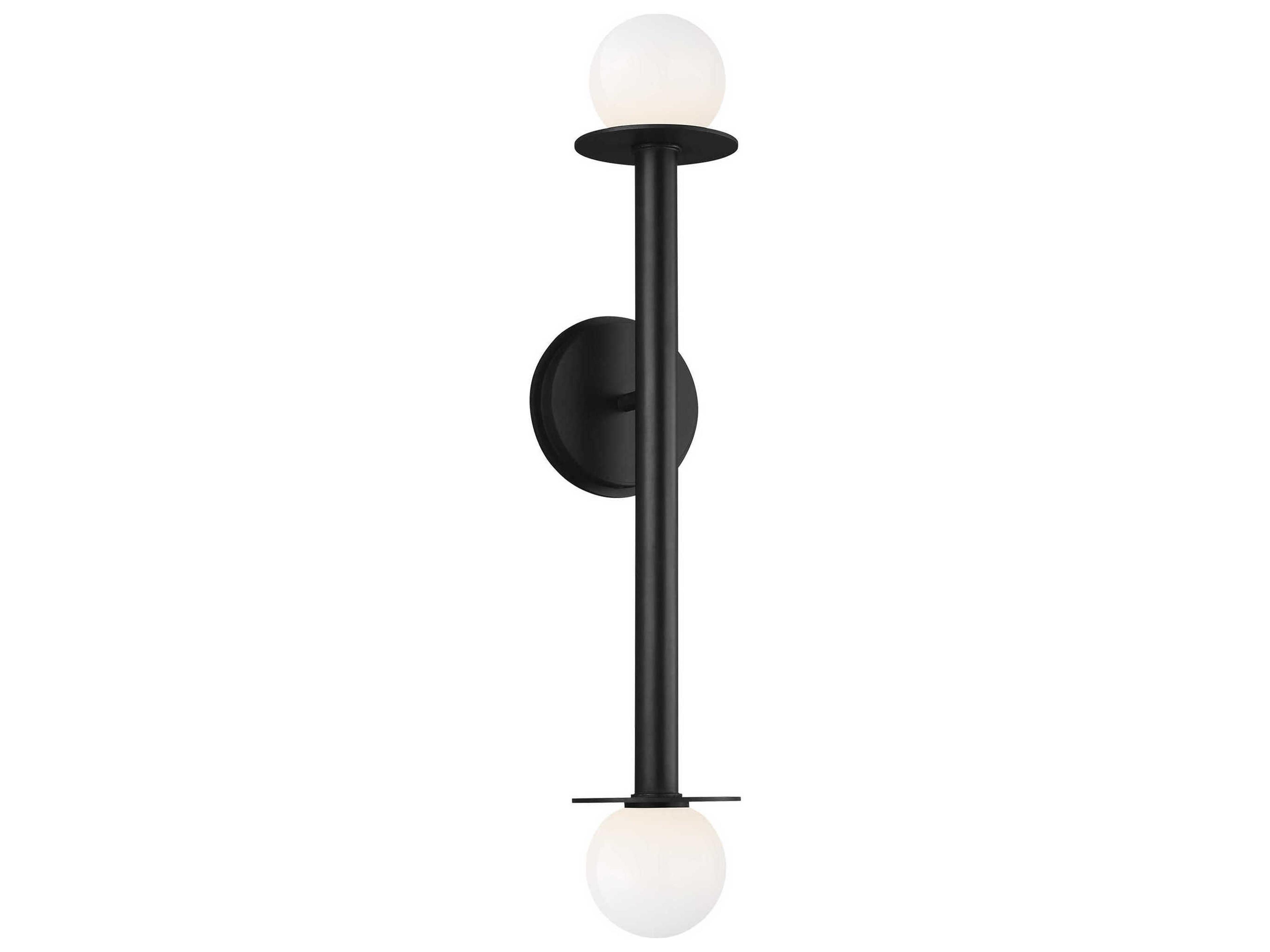 Wall Sconce Nodes Midnight Black Milk Glass
