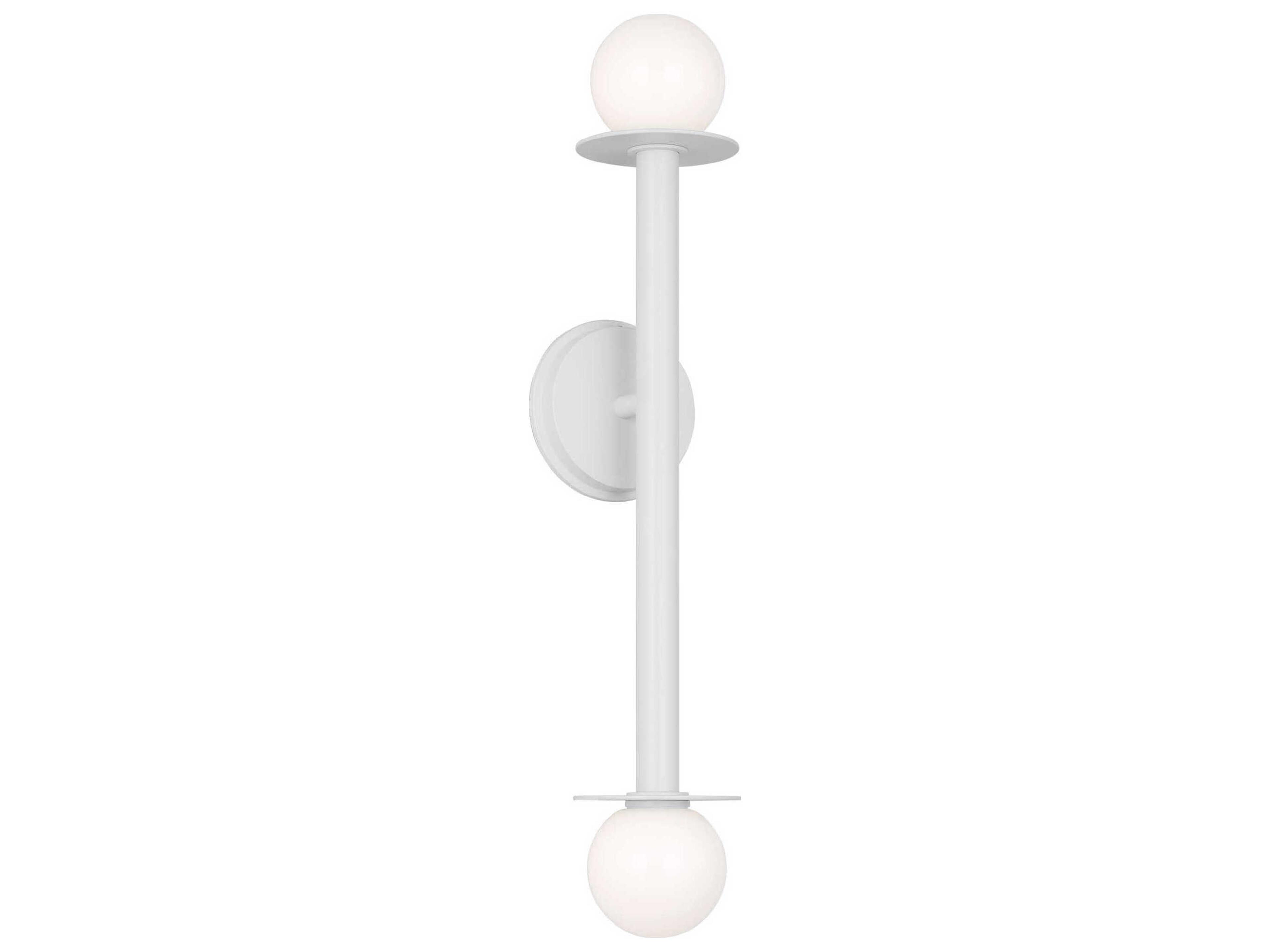 Two Light Wall Sconce Nodes Matte White