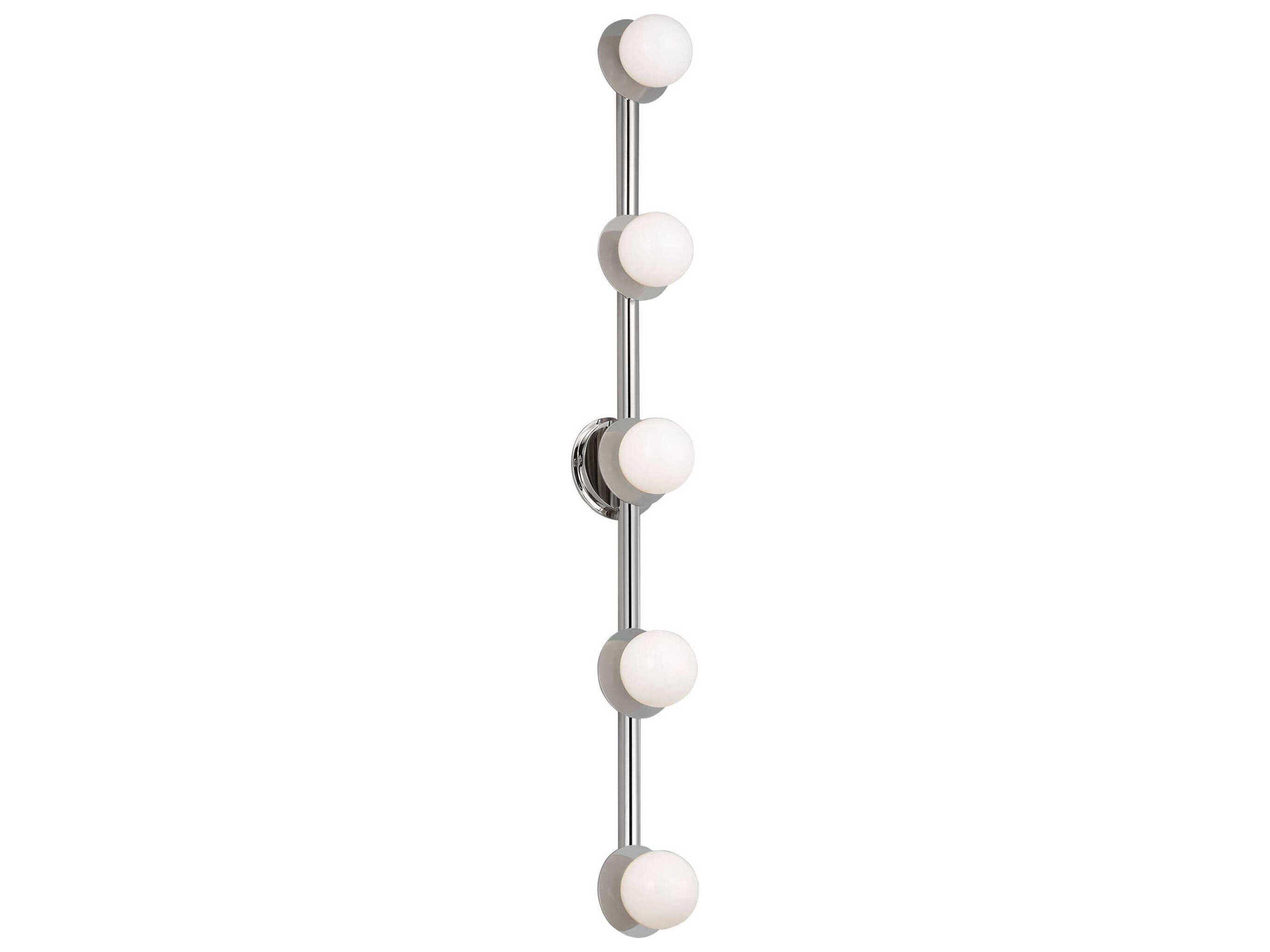 Nodes 5 Light Vanity Polished Nickel Milk Glass