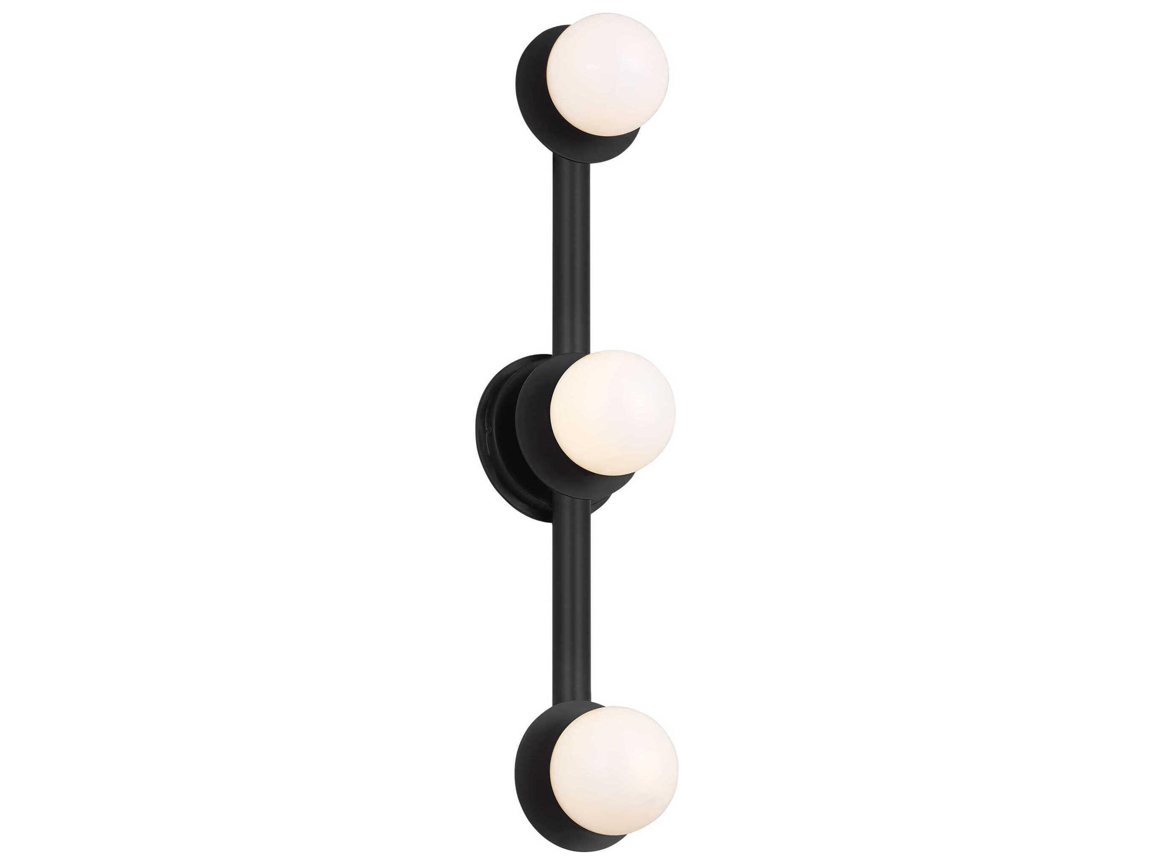 Three Light Vanity Sconce Nodes Midnight Black