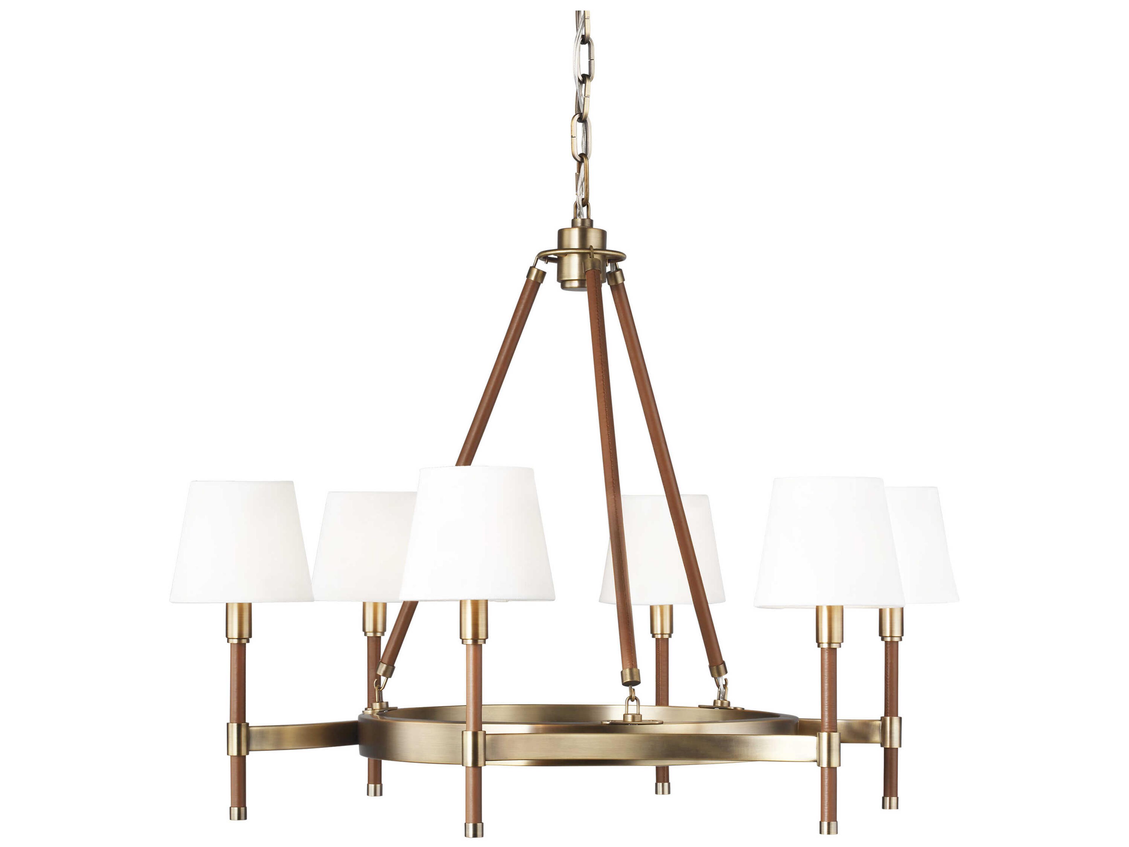 Visual Comfort Studio Katie 6-Light Time Worn Brass Chandelier