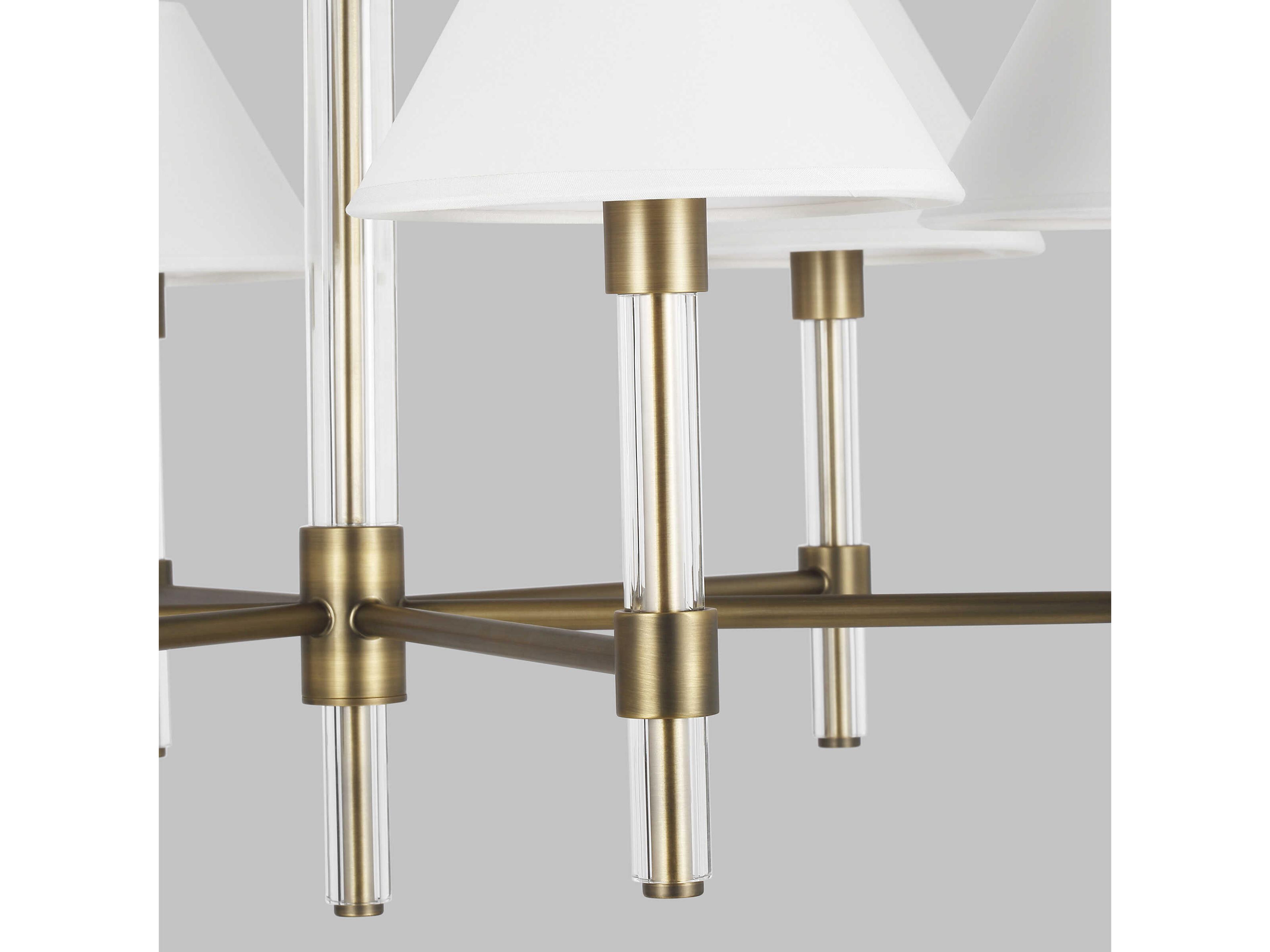 Visual Comfort Studio Robert 6-Light Time Worn Brass Empire Chandelier