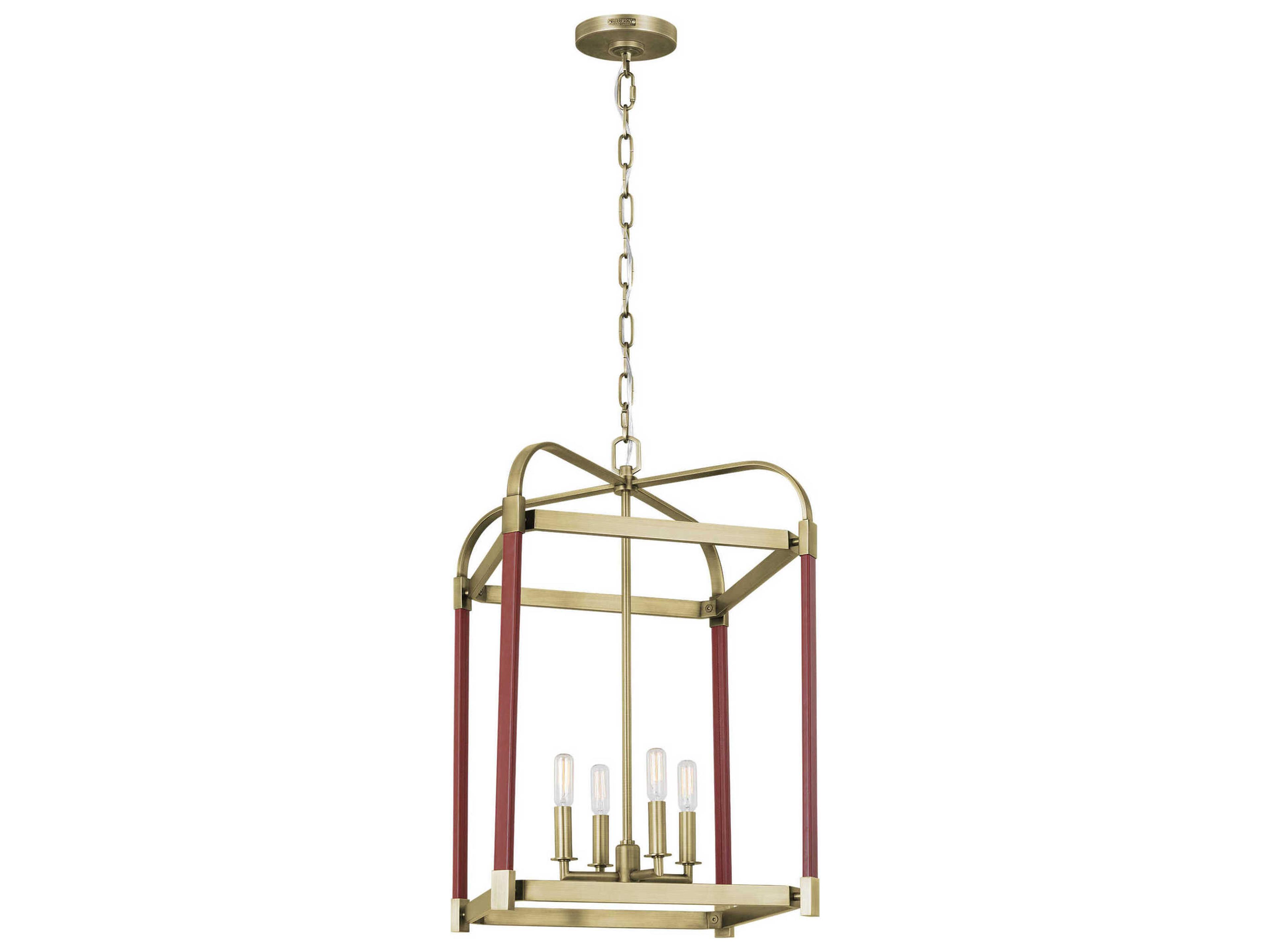 Hadley 4-Light Time Worn Brass Lantern Chandelier