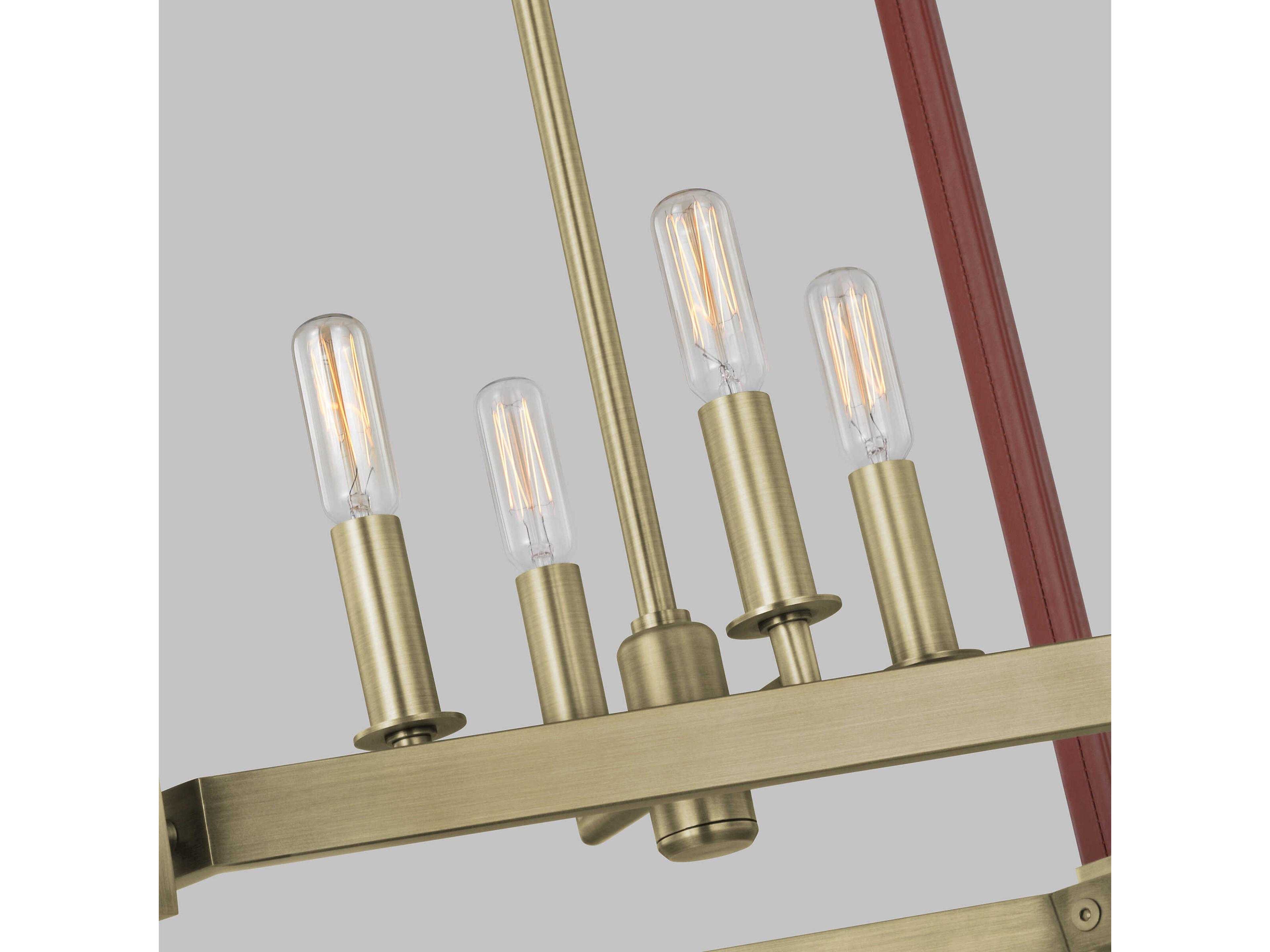 Visual Comfort Studio Hadley 4-Light Time Worn Brass Lantern Chandelier