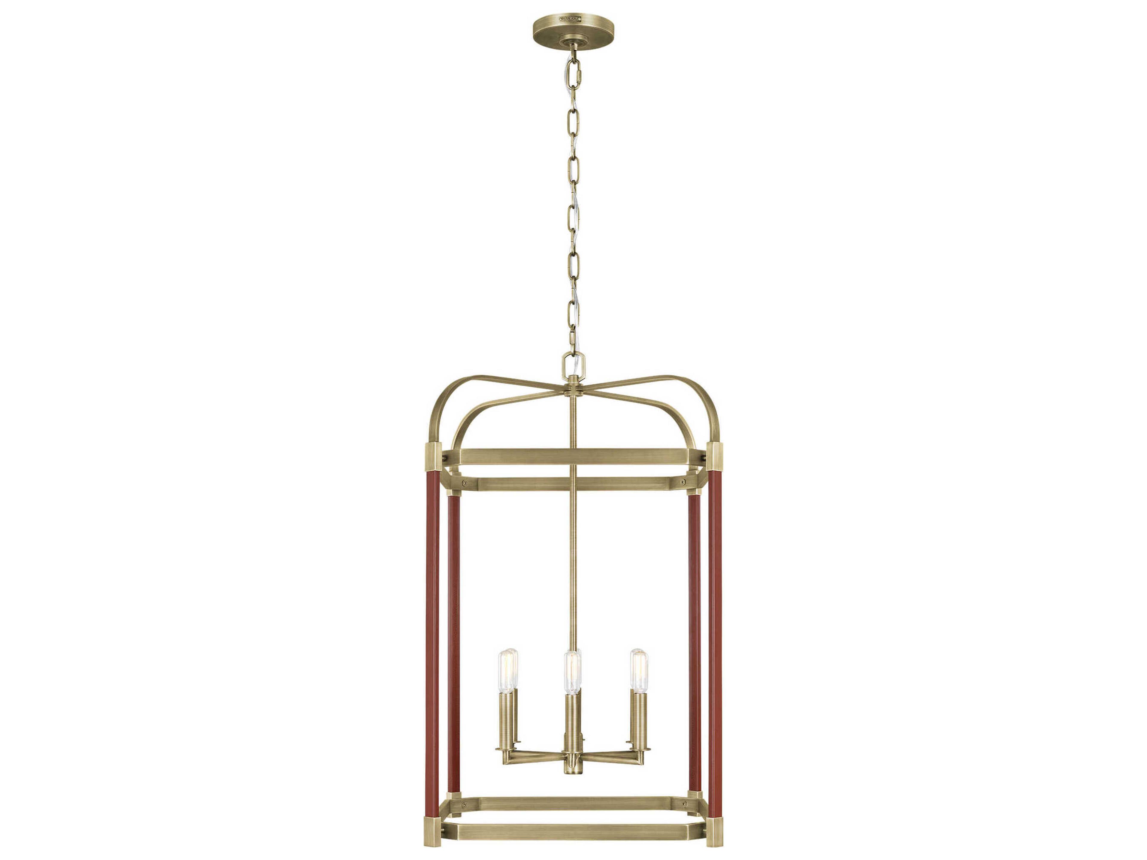 Visual Comfort Studio Hadley 6-Light Time Worn Brass Lantern Chandelier