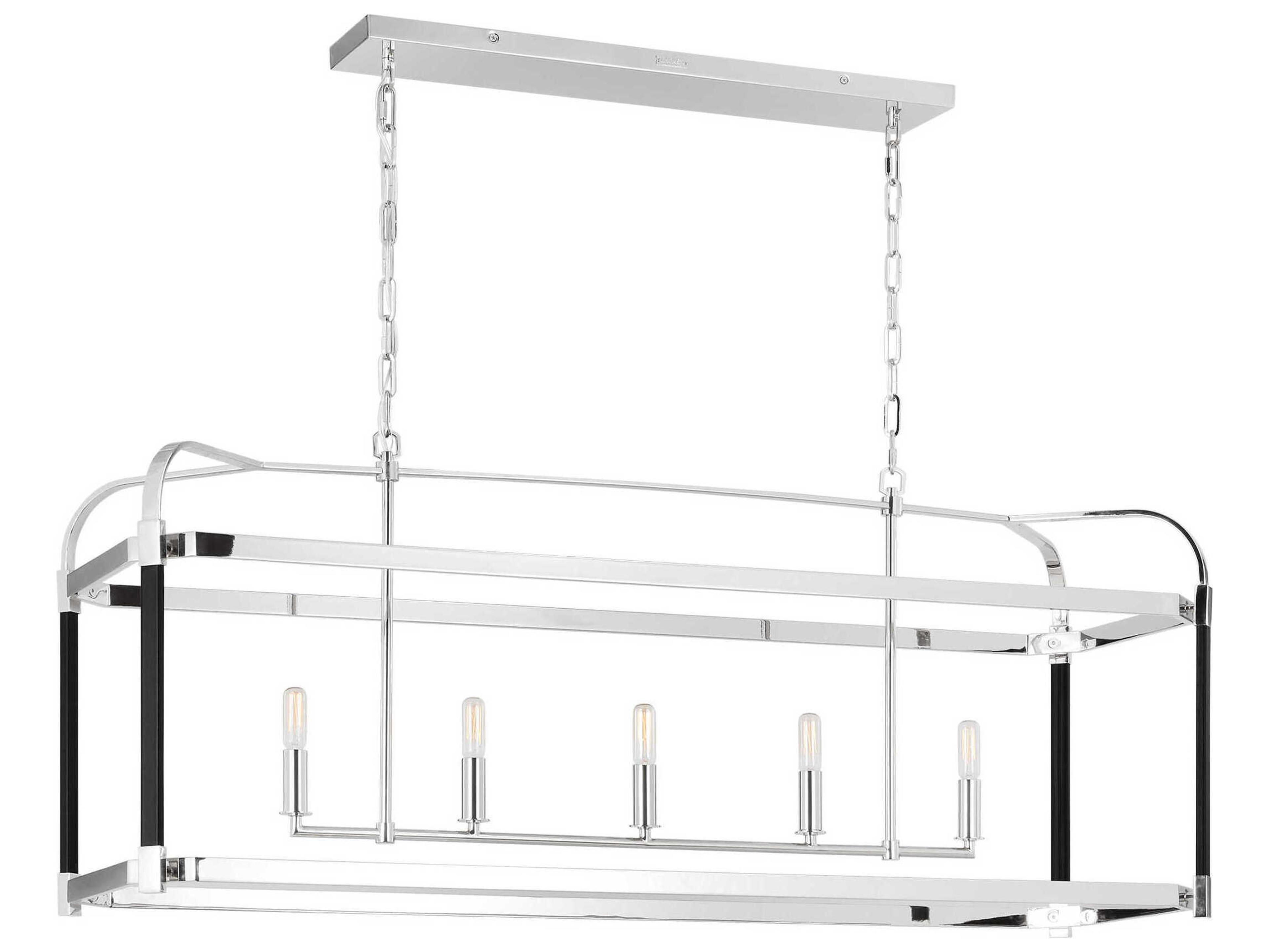 Hadley 5 Light Linear Chandelier Polished Nickel