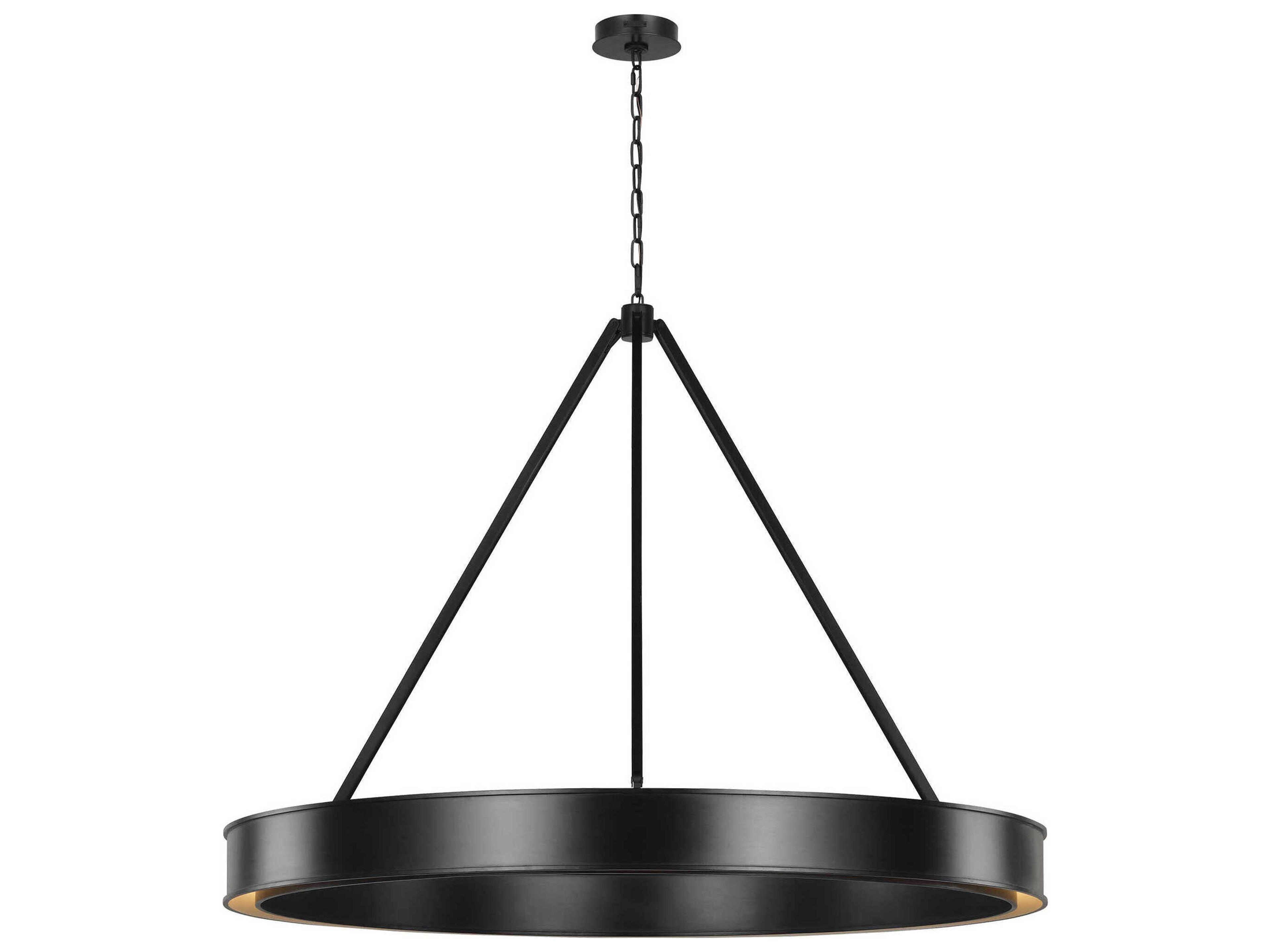 Leonard 1-Light Aged Iron Black Round Pendant