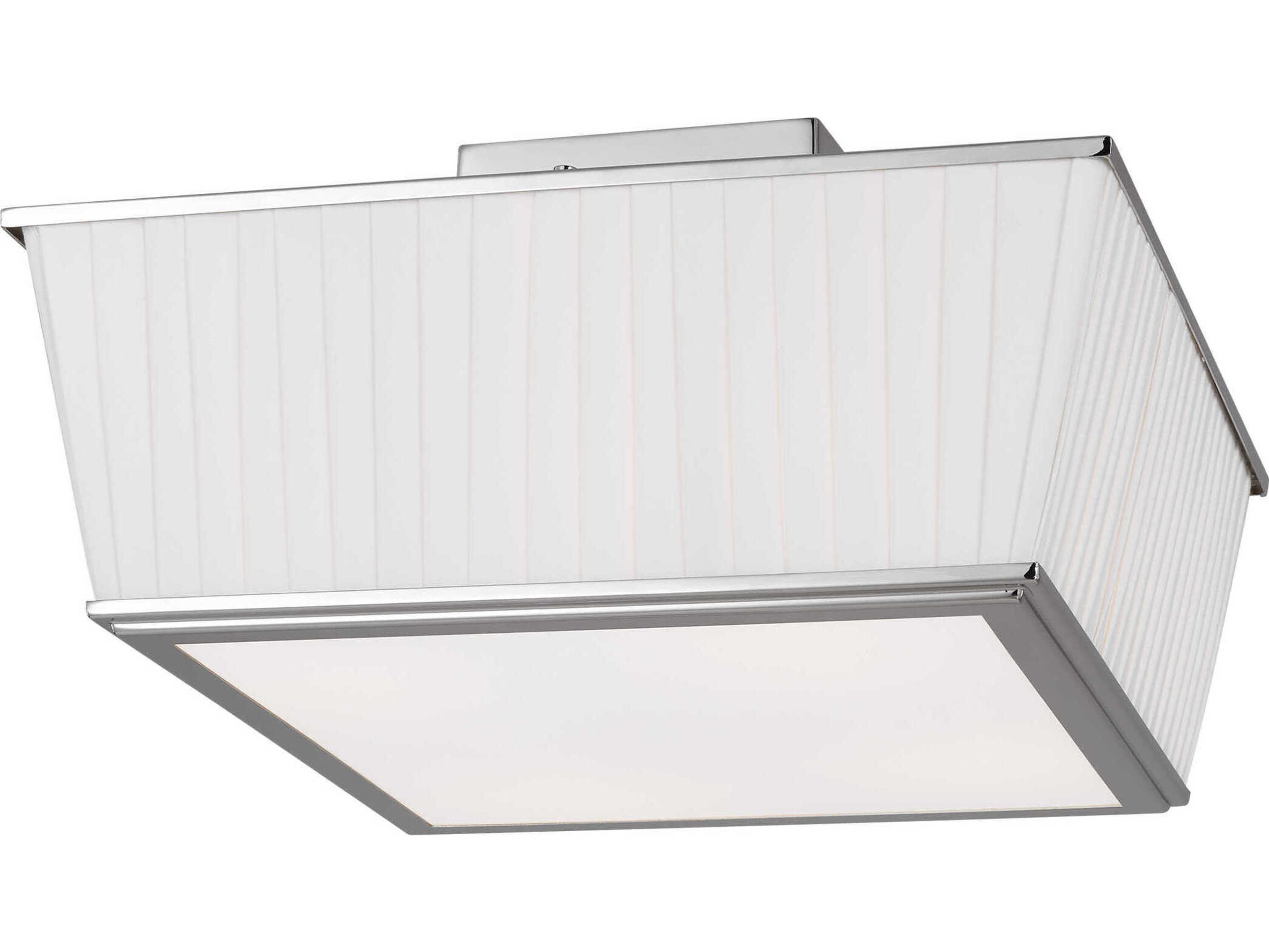 Esther 4 Light Flush Mount Polished Nickel Pleated Shade