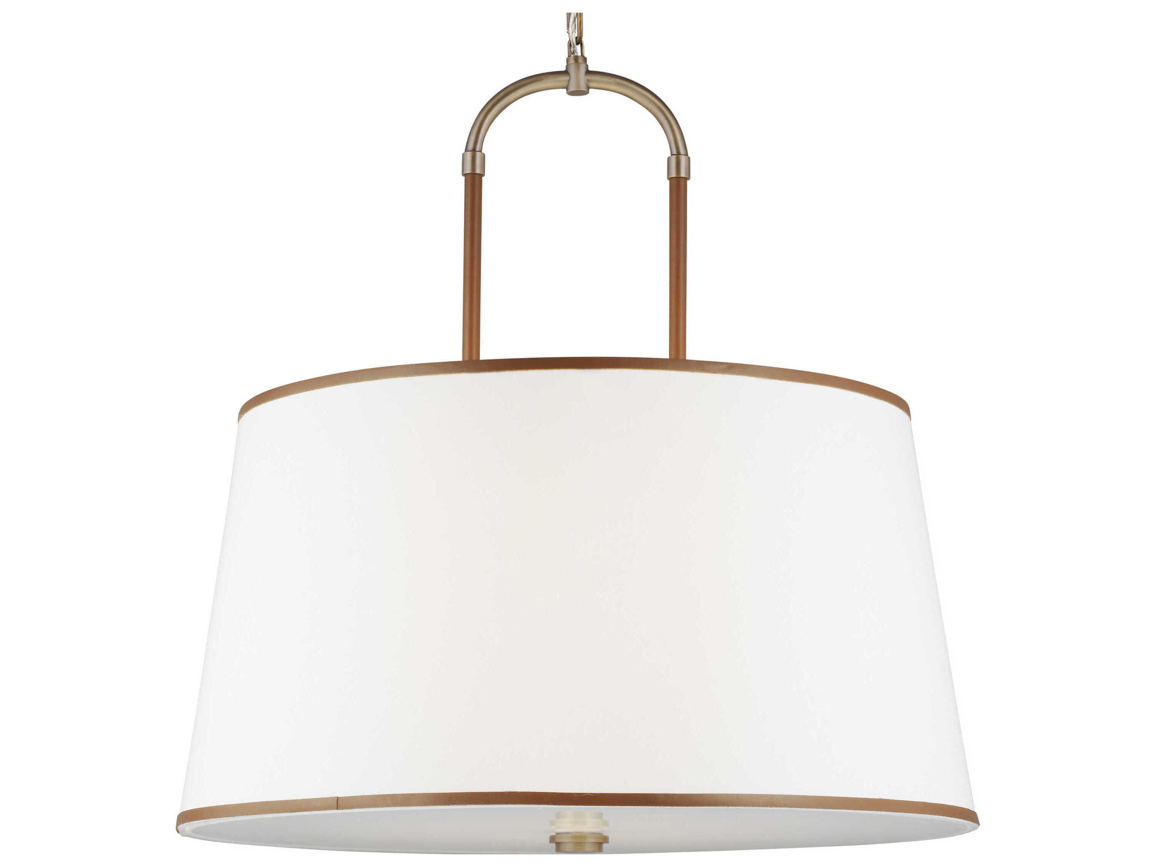 Visual Comfort Studio Katie 4-Light Time Worn Brass Drum Pendant