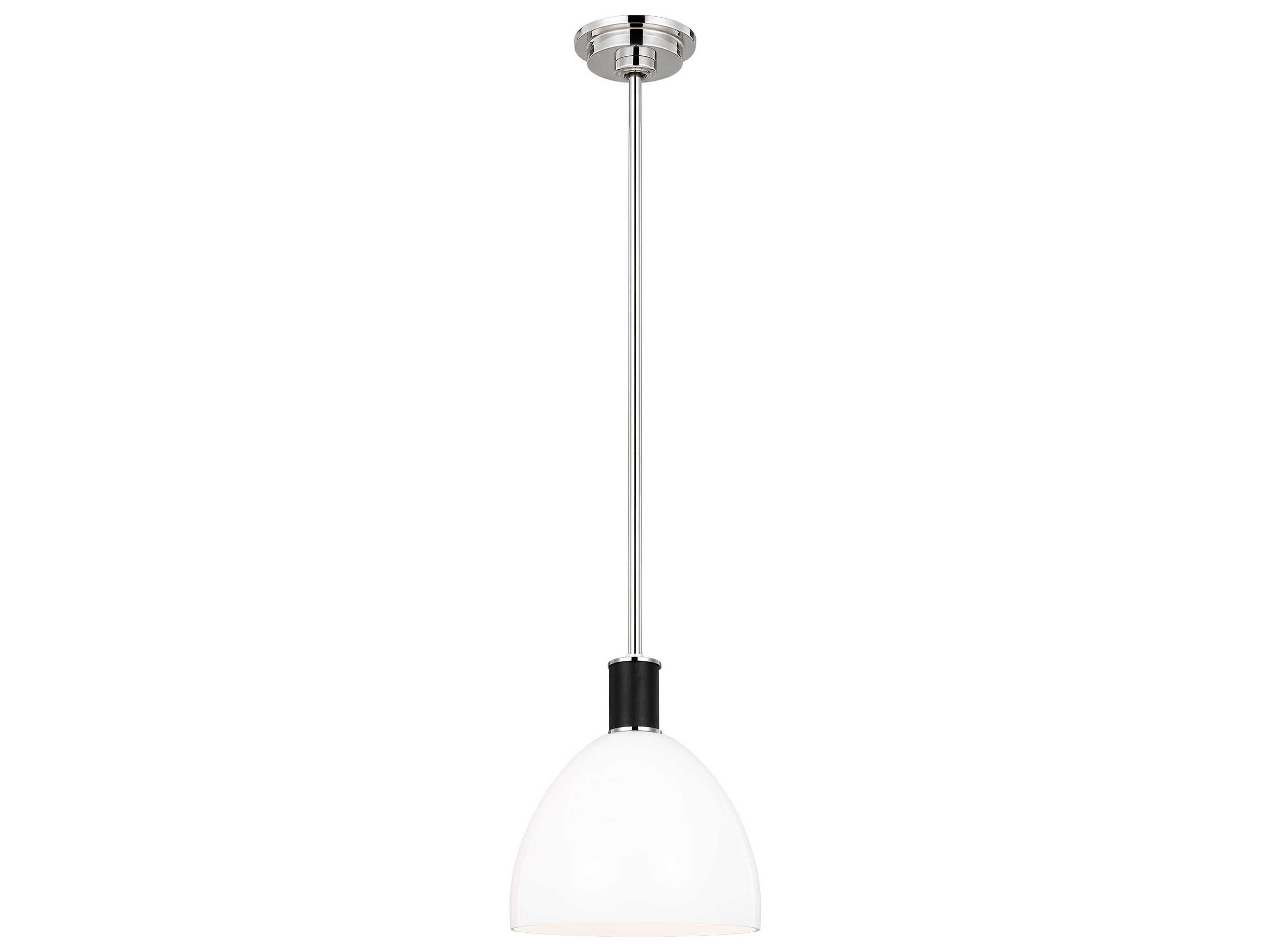 Visual Comfort Studio Hadley 1-Light Polished Nickel Dome Mini Pendant