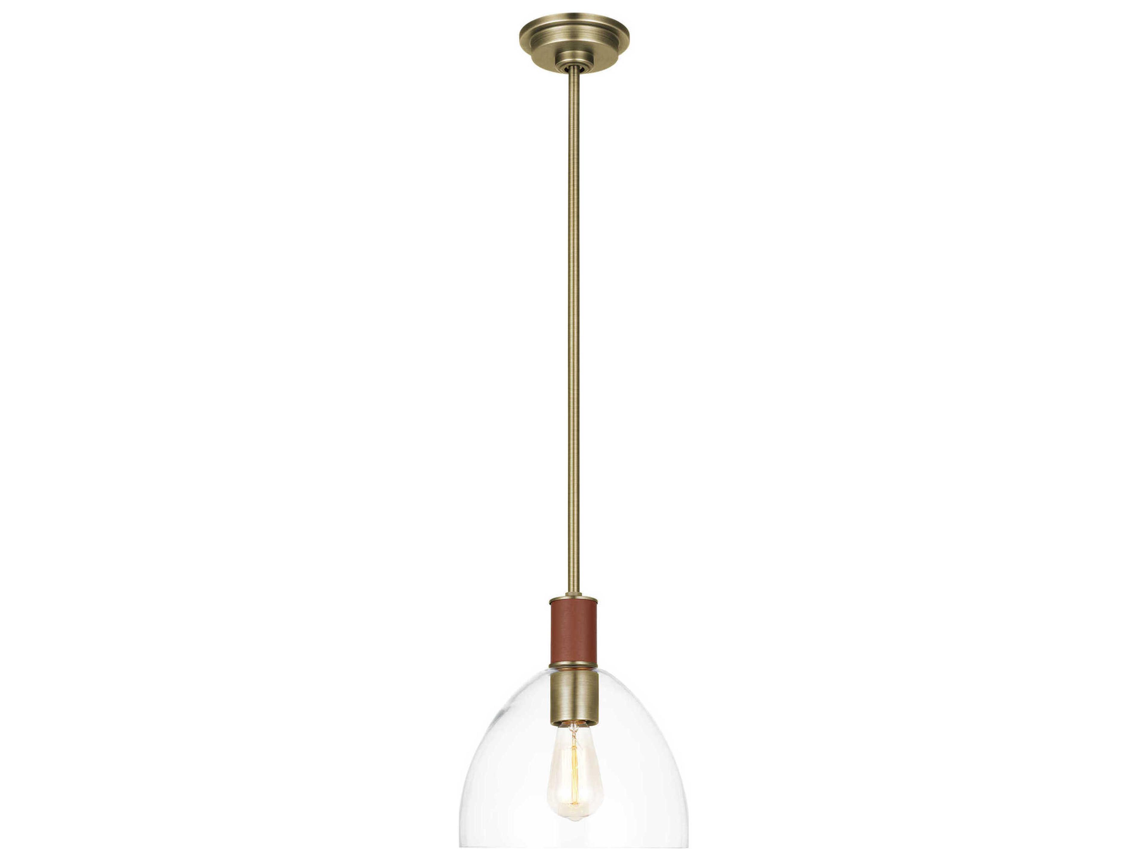 Hadley 1-Light Time Worn Brass Dome Mini Pendant